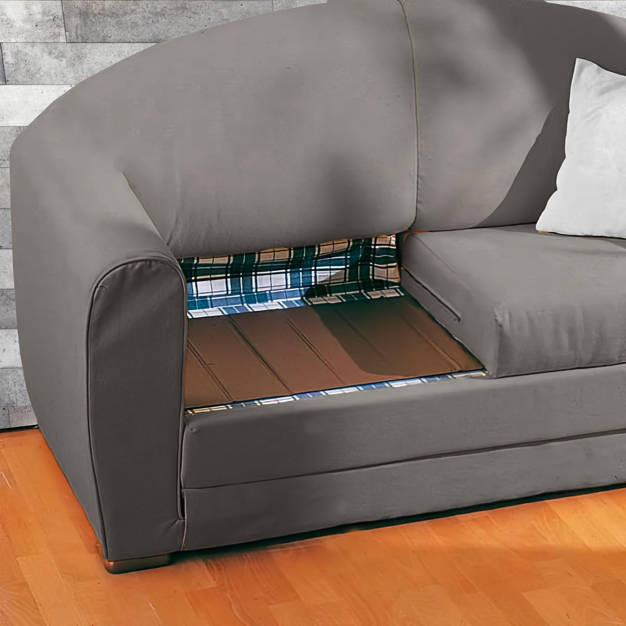 Rectificador de Sofá, Sillón, 2 Plazas o Colchón 90/120 cm - Tablas de Refuerzo Listones de Fibra de Madera - Fabricado en Francia - 110 X 48 cm - Marrón