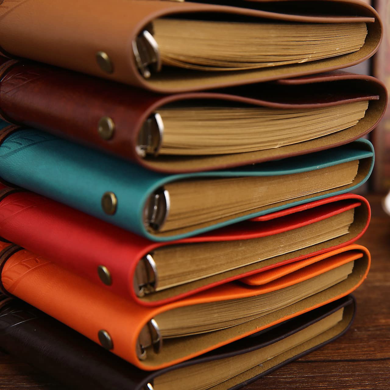NectaRoy Retro Vintage yapraklı not defteri, klasik PU deri kapak, seyahat defteri, travel journal, günlük, seyahat günlüğü, doldurulabilir eskiz defteri, Sketchbook, 105 x 145 mm