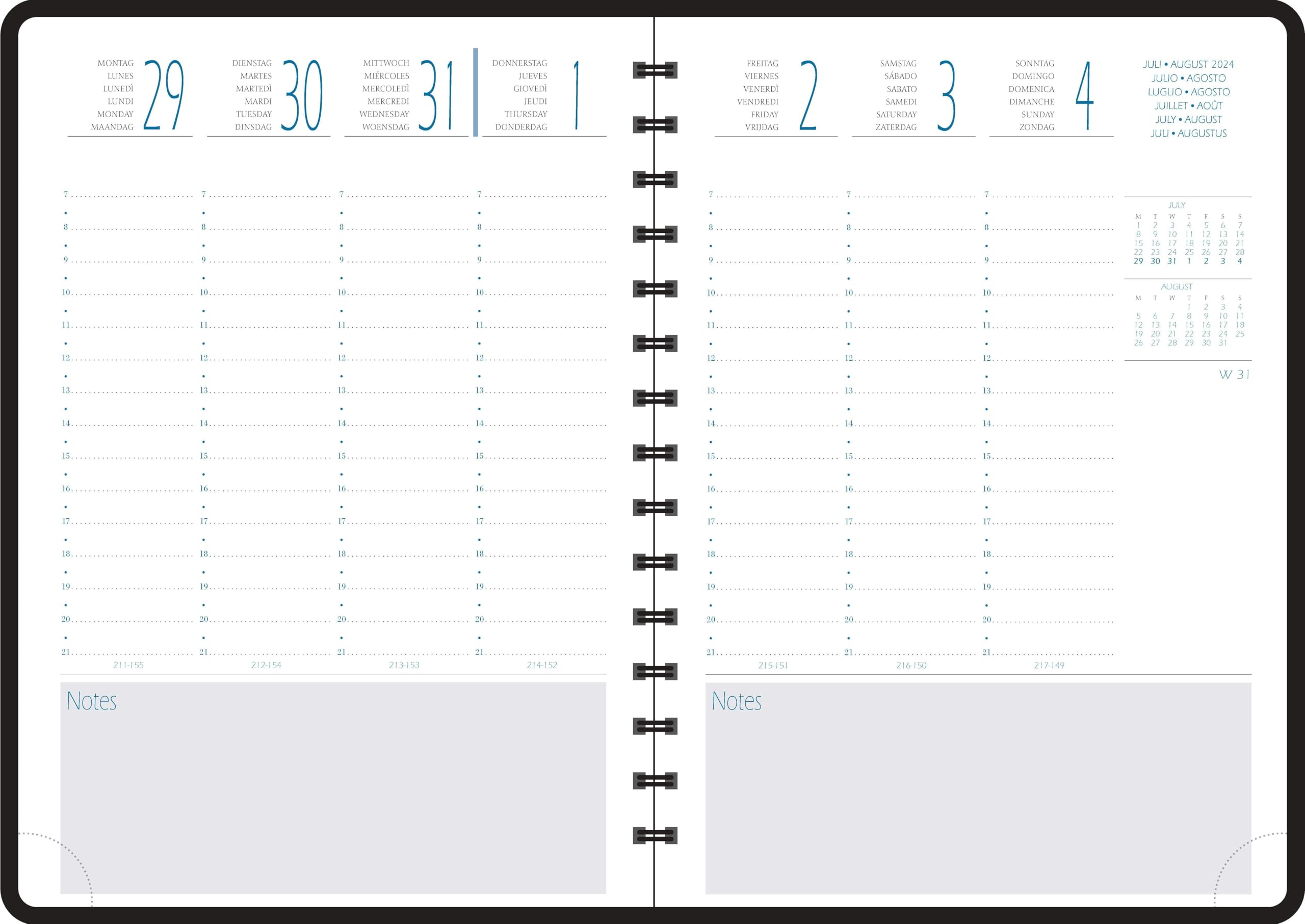 EXAWEEK All in One 15x21 Kelly schwarz 2027: Kalender im Schreibtischformat