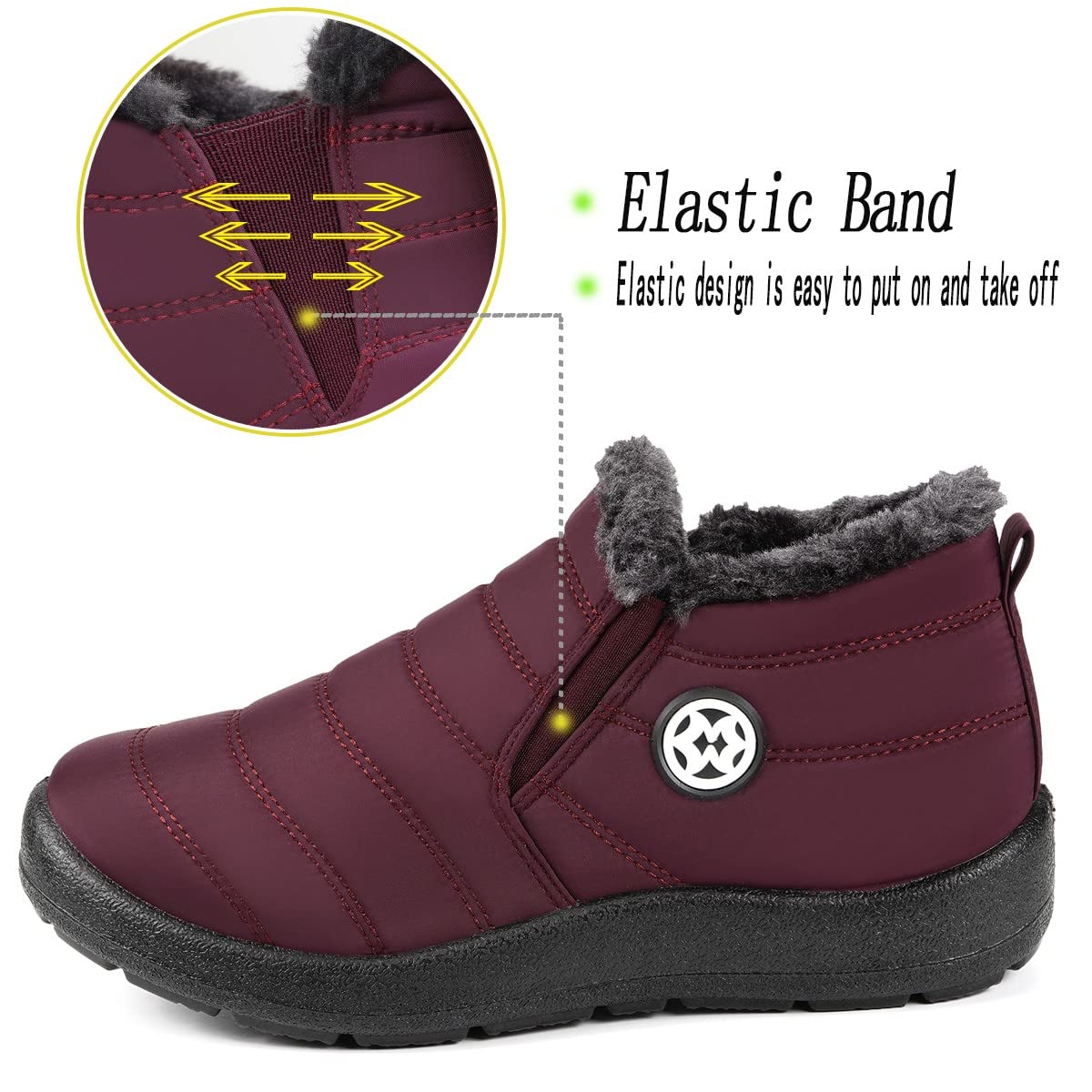 Gaatpot Stivali Donna Stivaletti Invernali Stivali da Neve Caldo Peluche Scarpe Impermeabili 36-43