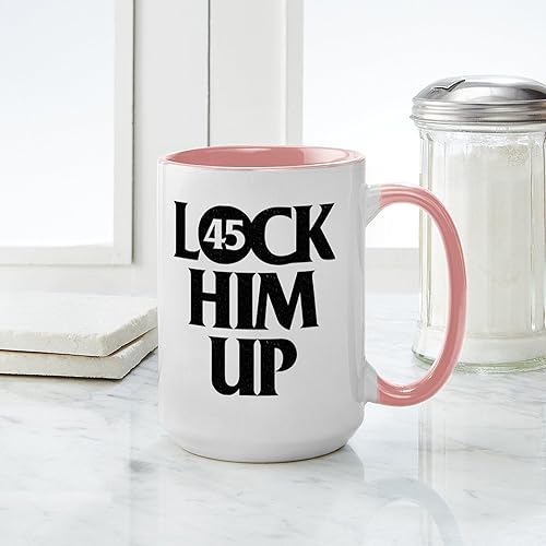 Miniatura 6 de CafePress Lock Him Up - Taza de café de cerámica de 15 oz (15.0 fl oz)