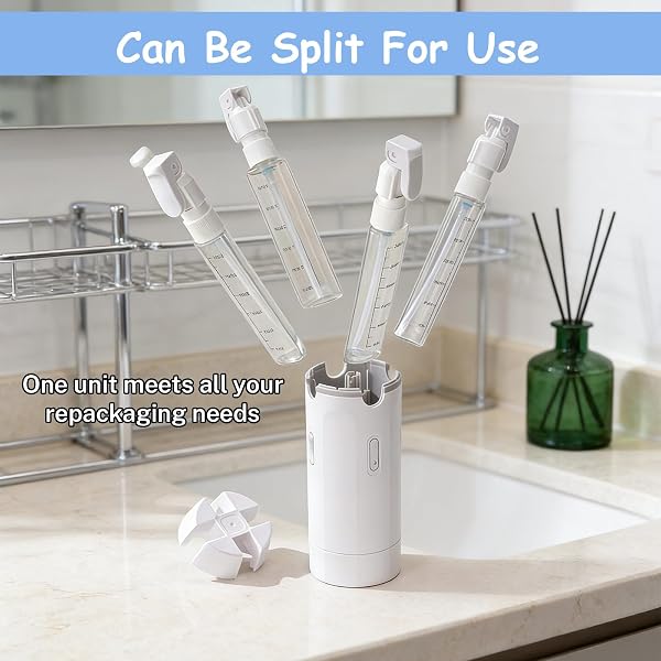 Vulaop 4 in 1 Refillable Travel Dispenser Bottles, Auslaufsichere Reise Flaschen Set, Tragbare Silikon Reise flaschen, Reise Pumpflasche Für Shampoo, Lotion, Spülung Creme (2pcs) - 3