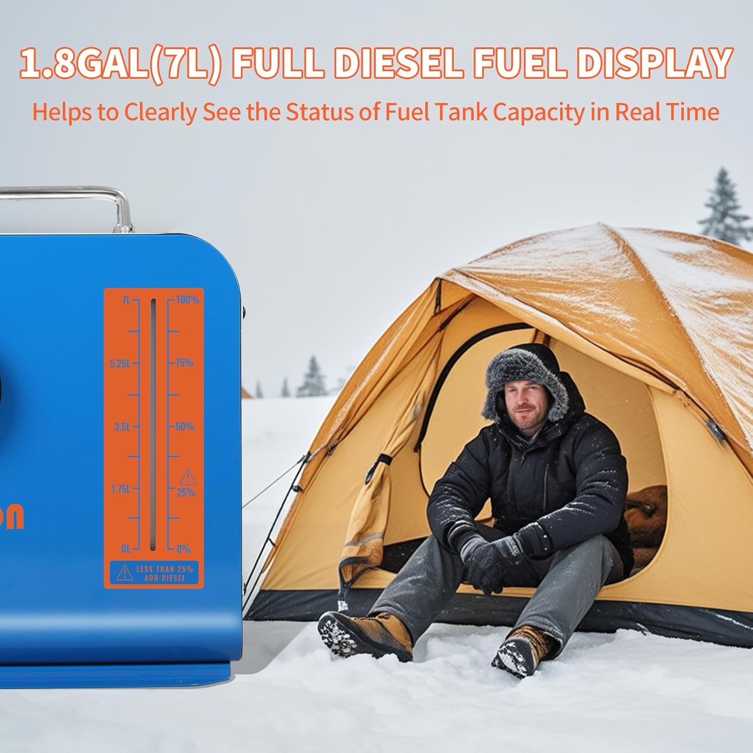 Riscaldatore diesel 8.3KW, riscaldatore d'aria blu portatile 12V/24V/220V, riscaldatore diesel all-in-one con telecomando e pannello LCD di controllo per auto, camion, camper e uso interno