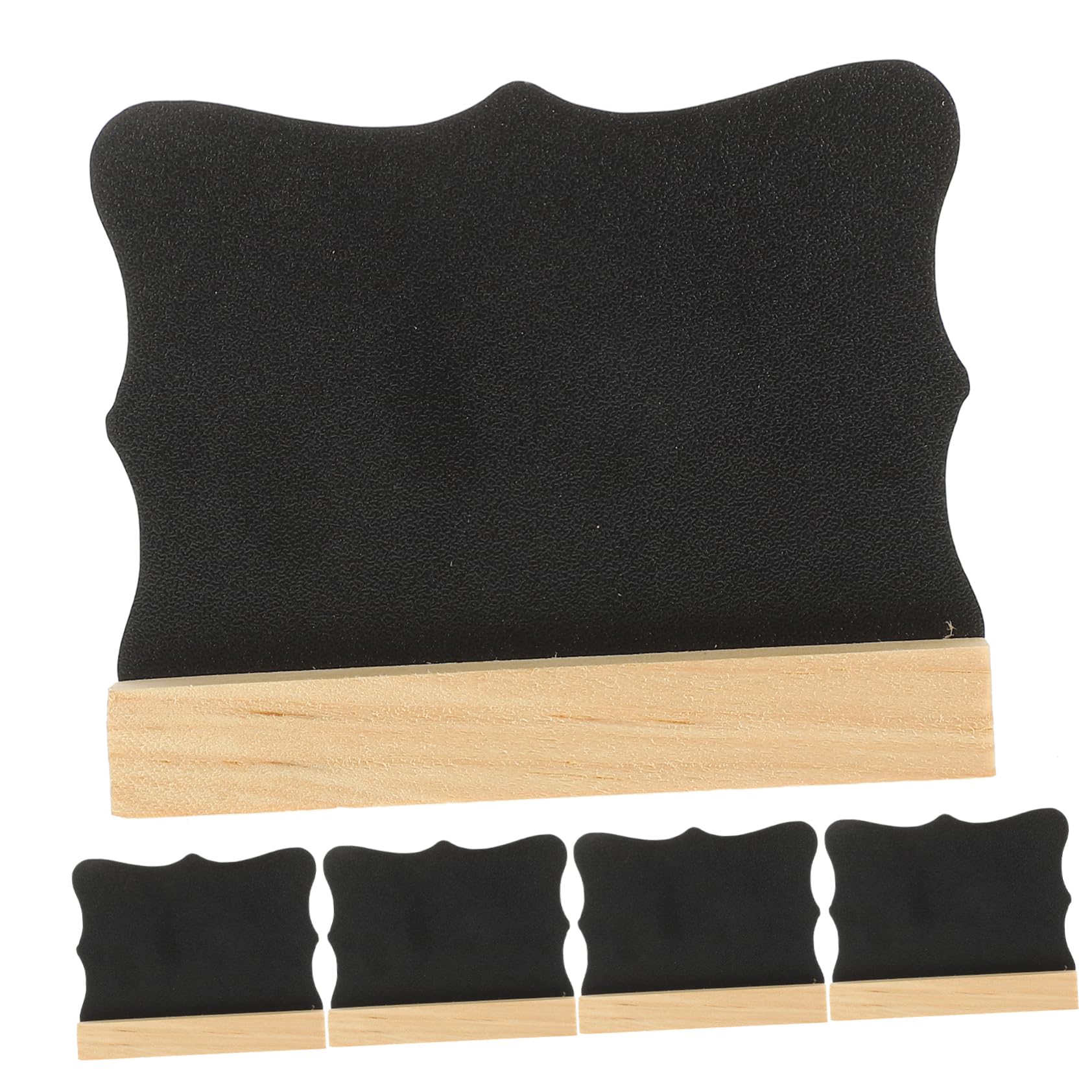 Uonlytech 5 Ensembles Ornements À Tableau Noir Double Face Petits Panneaux Ardoises Faire La Fête Dessin Étiqueter Mini Panneaux De Craie Marque-places En Bois 5 Pièces * 5