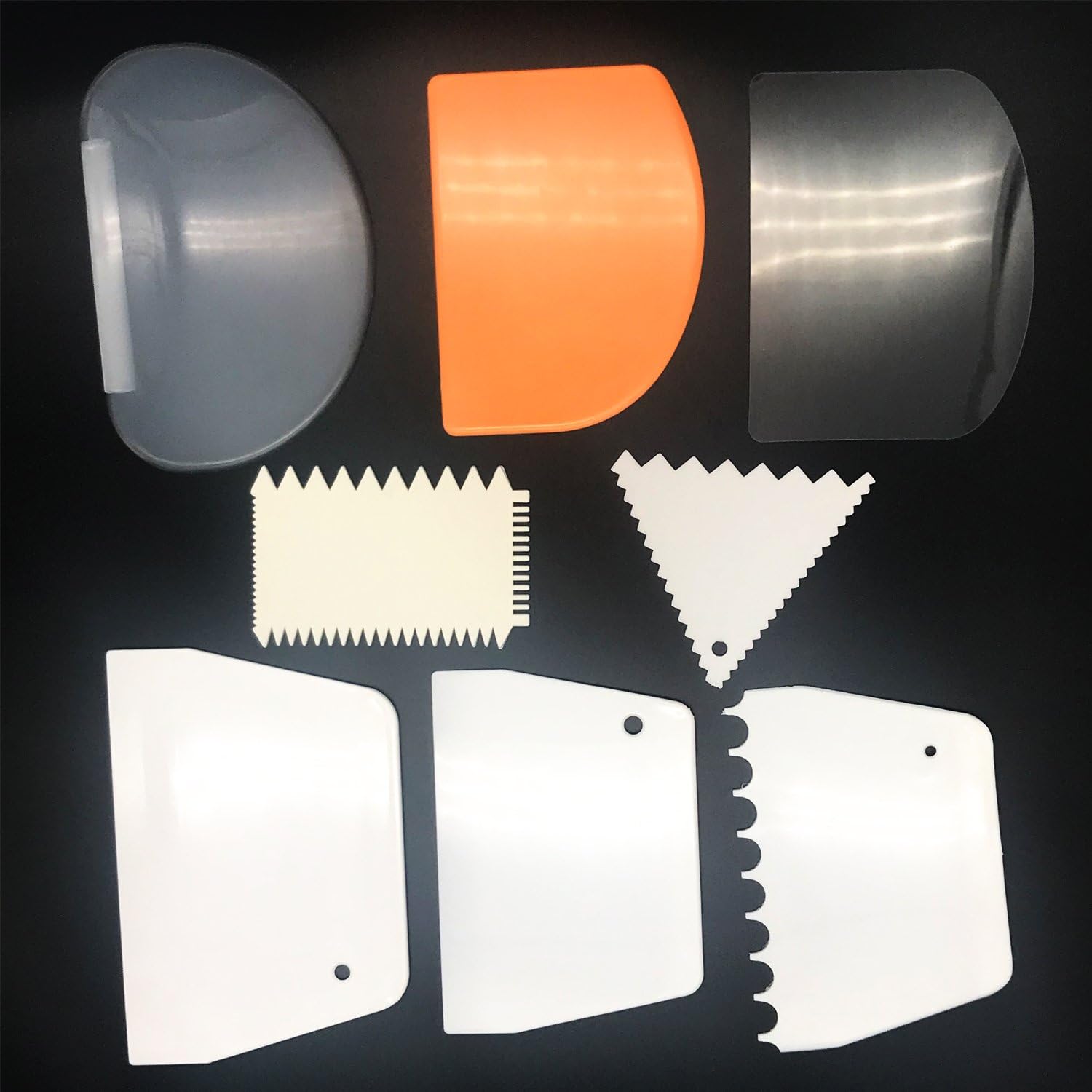 Ubaker 8pcs Cake Scraper Icing smoother Set, Cake Decor Sculpting & Modeling Tools Smoother Comb Set for Cake Edge Decorating