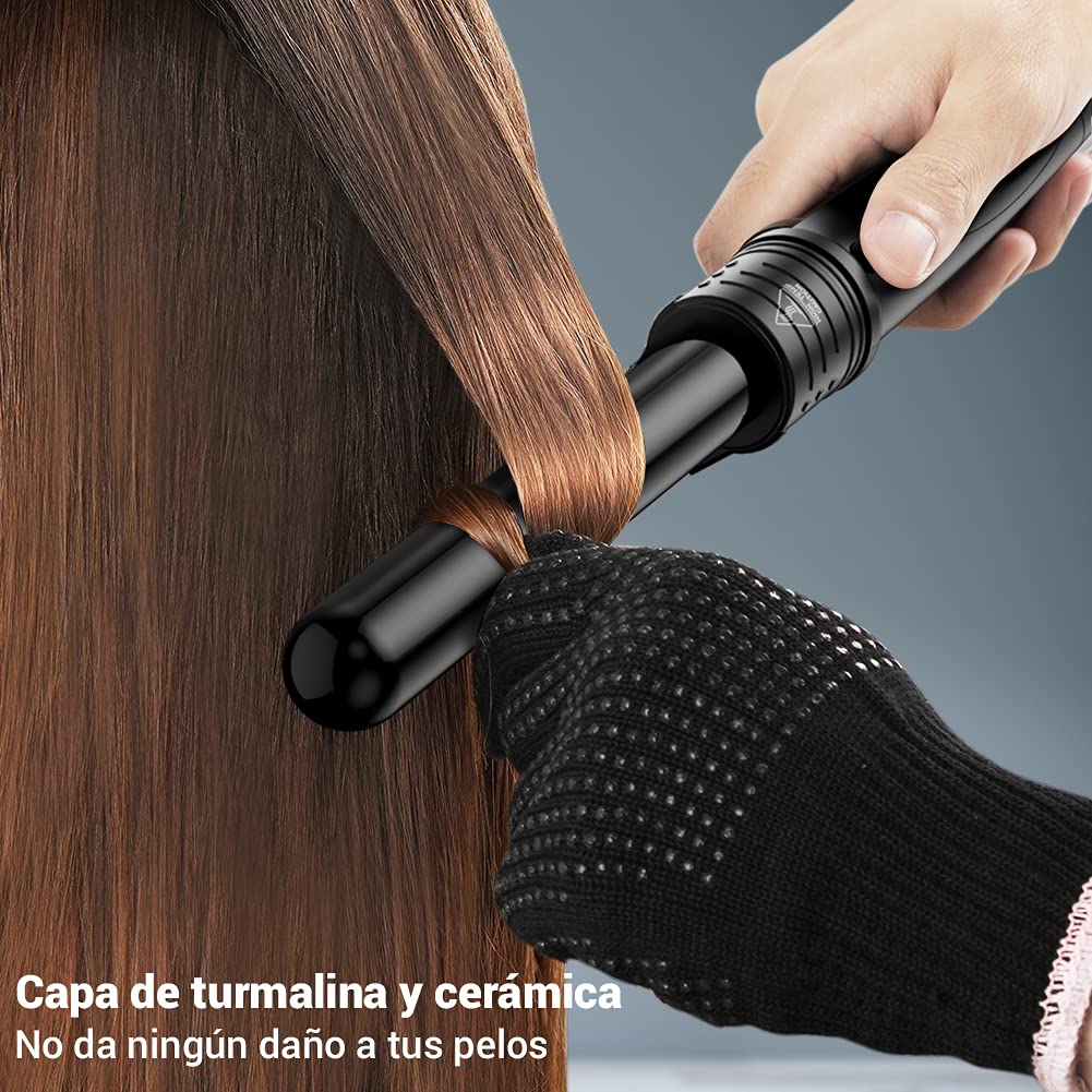 ELEHOT-Store Rizador de Pelo 5 en 1 con Boquillas Intercambiables y Pantalla LCD, Profesional de Cerámica Multifunción Incluye Guante Térmico, ET-W301