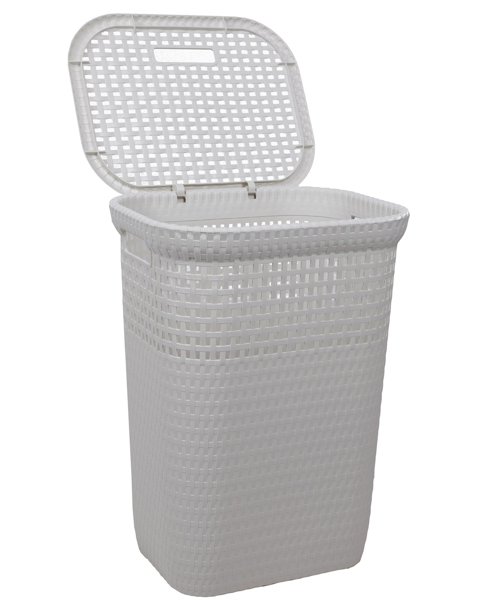 Dea Home Z439M008 Cesta Portabiancheria Rattan, 60 L, 42x33x58, Bianco