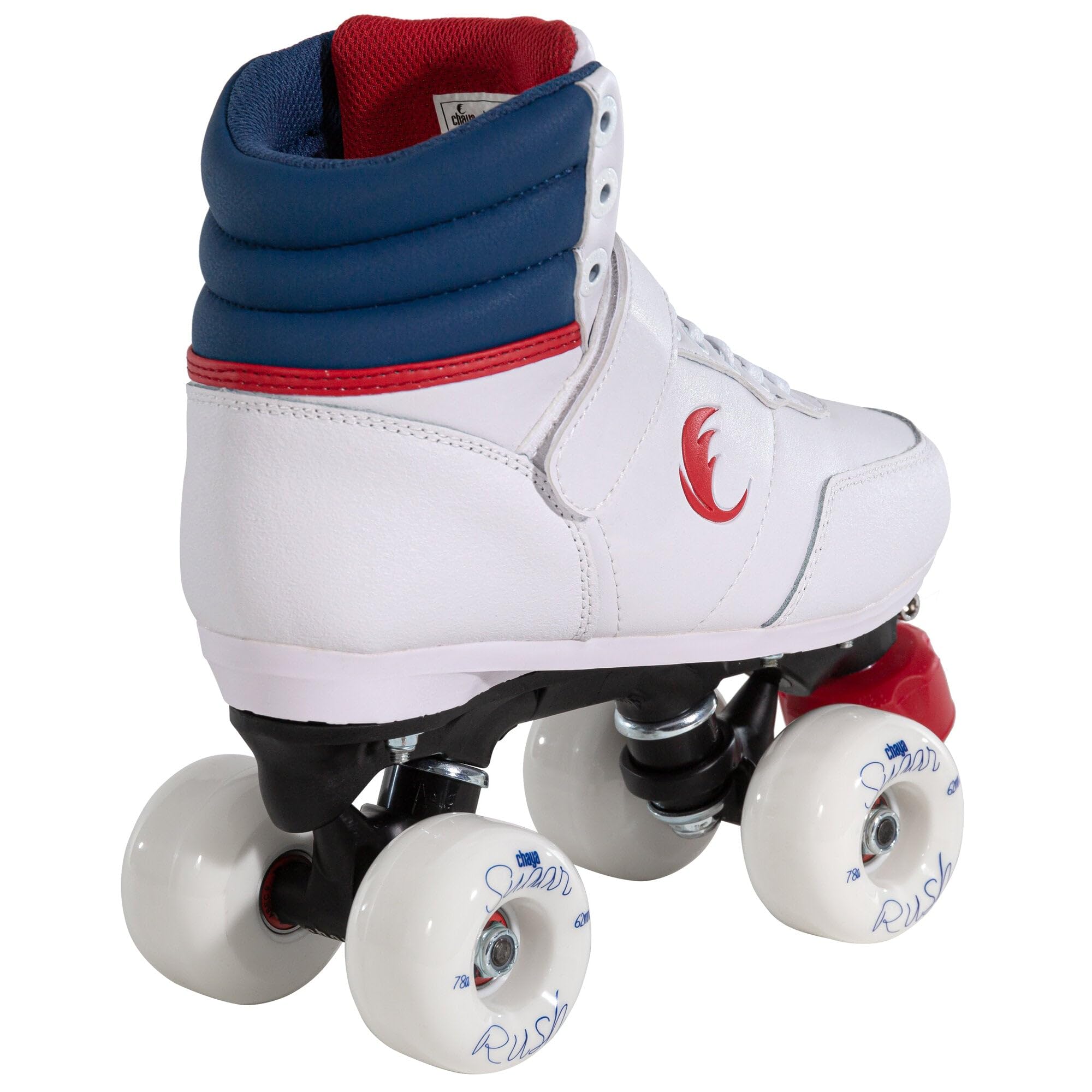 Chaya Rollschuhe Jump 2.0 - Roller Skates für Damen und Herren im Retro-Look für Roller-Disco - Roll-Schuhe in Weiß/Blau