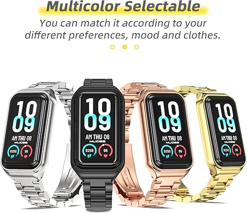 Miniatura 8 de MIJOBS Correa de repuesto de metal para Amazfit Band 7, compatible con Amazfit 7 Fitness Tracker