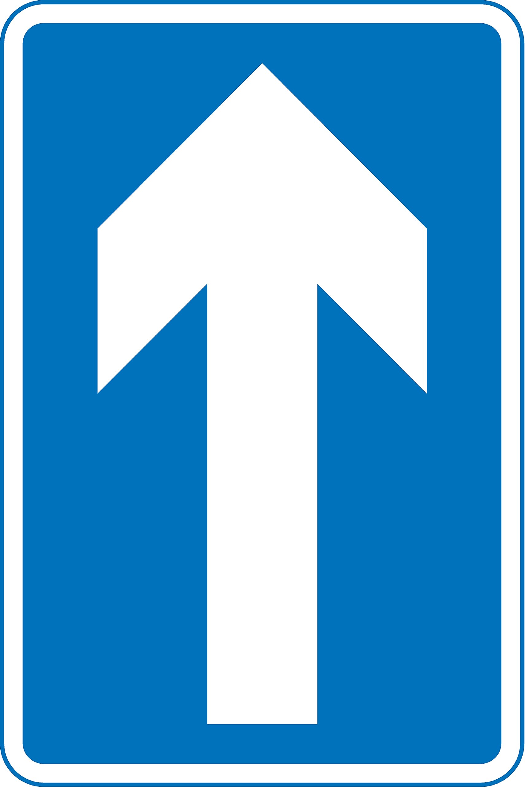 One-way traffic Road safety sign - 3mm Aluminium sign fitted with 2 strips Channel to rear for mounting on post 600mm x 400mm