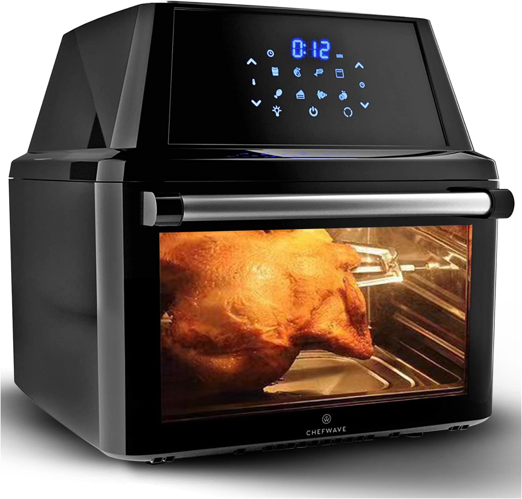 ChefWave Air Fryer Oven Toaster Oven Air Fryer Combo - 16 Quart Rotisserie, Dehydrator - Deluxe Countertop Cooker with 10 Skewers, Baking Steak and Fish Cage, Rack, Trays, Cooking Accessories