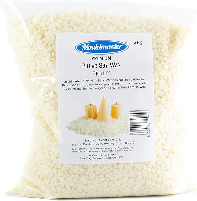 Mouldmaster Premium Pillar Soy Wax Pellets 2 KG, White/Cream, 2Kg