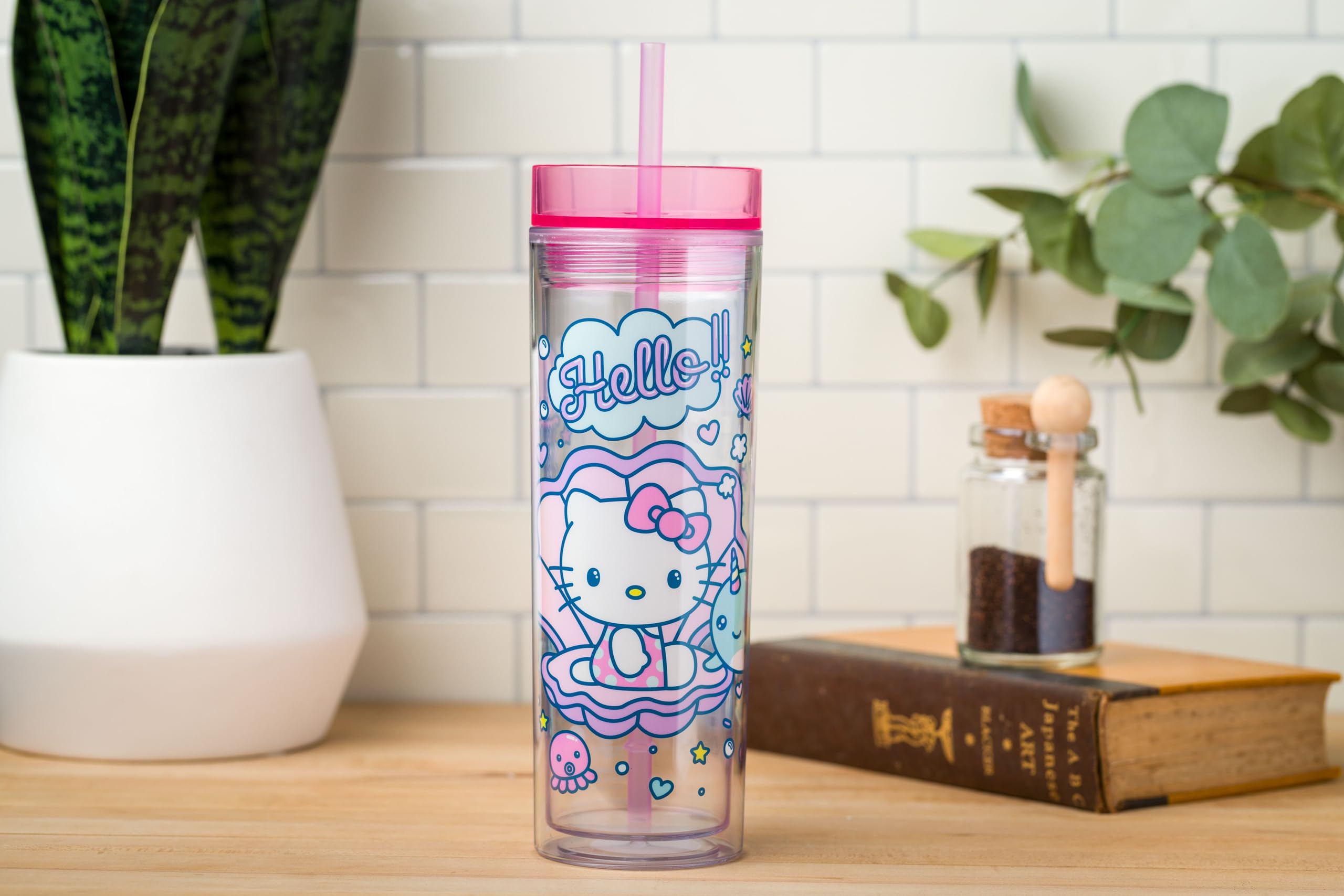 Silver Buffalo Hello Kitty in Clam Hello Trinkbecher, Kunststoff, 590 ml