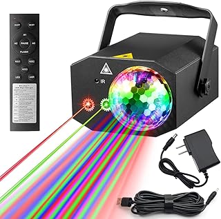 Party Lights Dj Disco Ball Light with Pattern Projection and Sound Activated, Buclhoz RGB Colored Strobe Stage Lighting for Parties Indoor Dance Birthday Rave Bar Karaoke Christmas Wedding Show Club