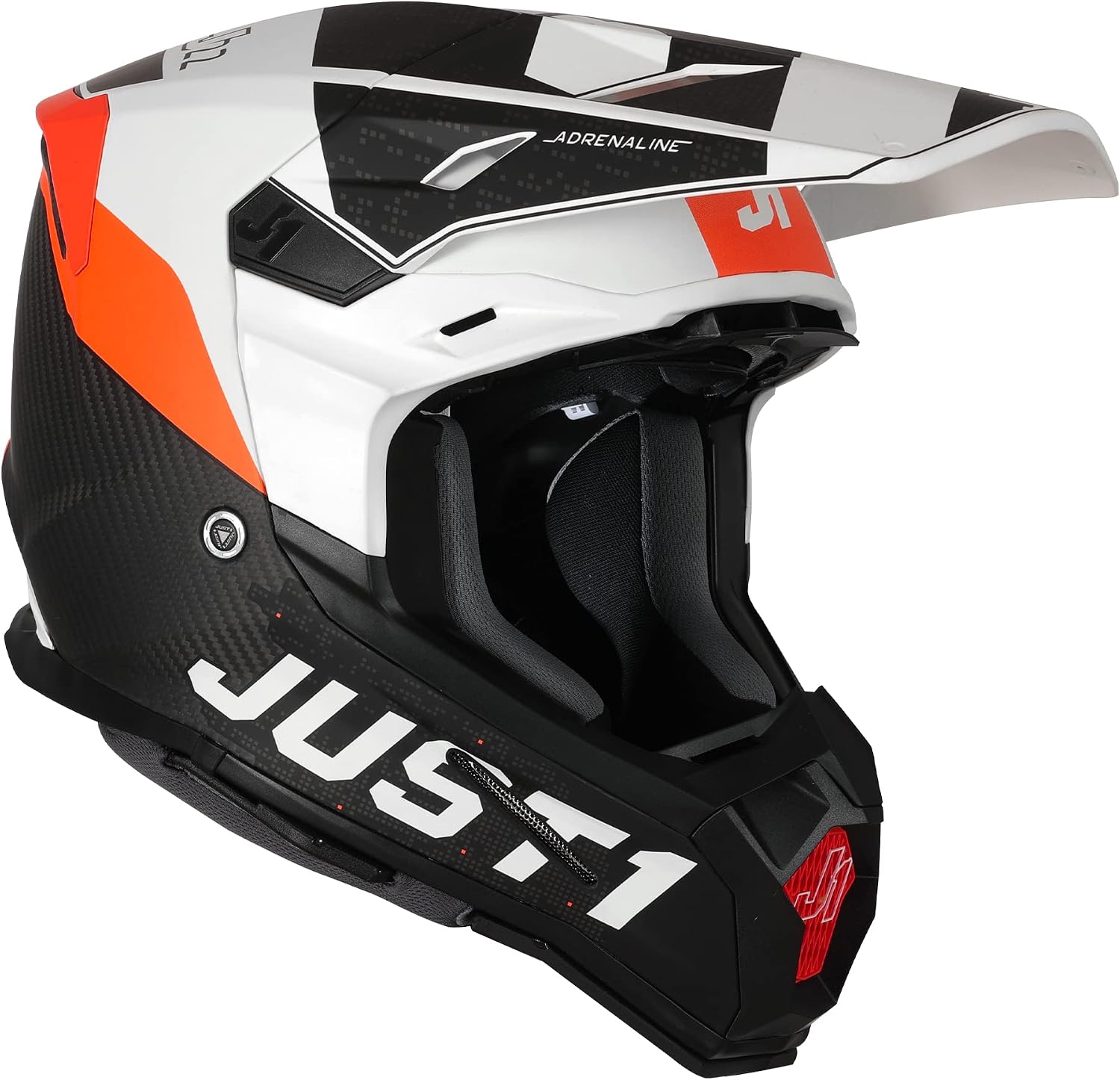 Just1 Racing J22 Adult 3K Carbon Fiber Shell MX Motocross Off-Road Motorcycle Helmet ECE/DOT Approved