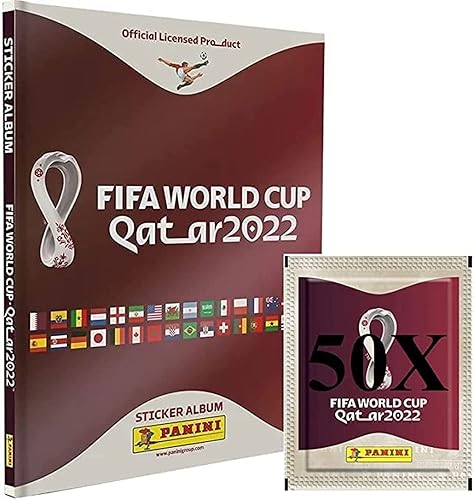 Panini FIFA World Cup Qatar 2022 Official Sticker Series (1 x Premium Hardcover Album + 50 Bags)