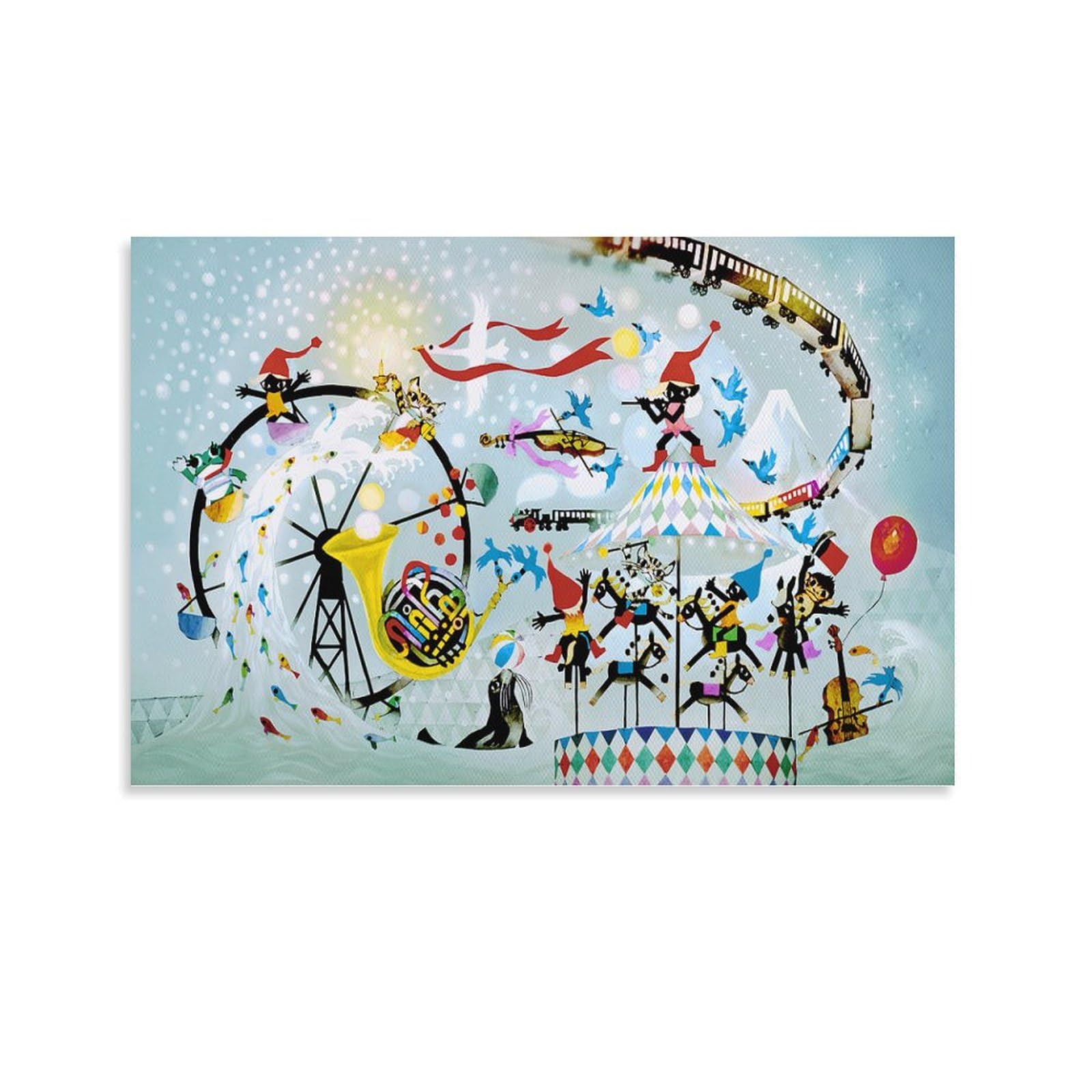 Amazon.co.jp: 藤城清治 ドリーム 絵画 ポスター 工芸品の装飾品 壁の