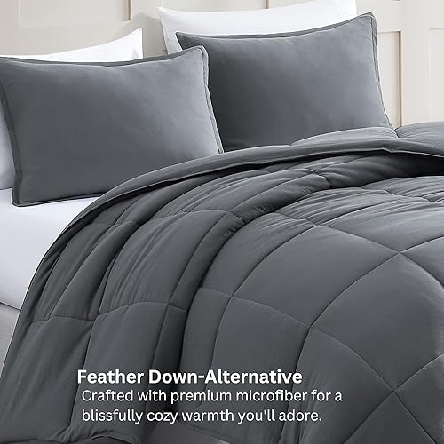 Miniatura 4 de Casa Platino Juego de edredón tamaño Queen, acogedor juego de edredón Queen - Ultra suave y transpirable prelavado 100% hidrocepillado - Juego