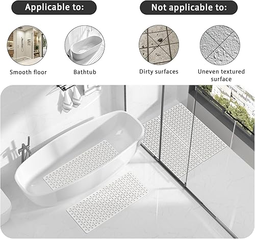 Miniatura 9 de XIYUNTE Alfombra de ducha antideslizante mejorada de 35 x 16 pulgadas, color blanco