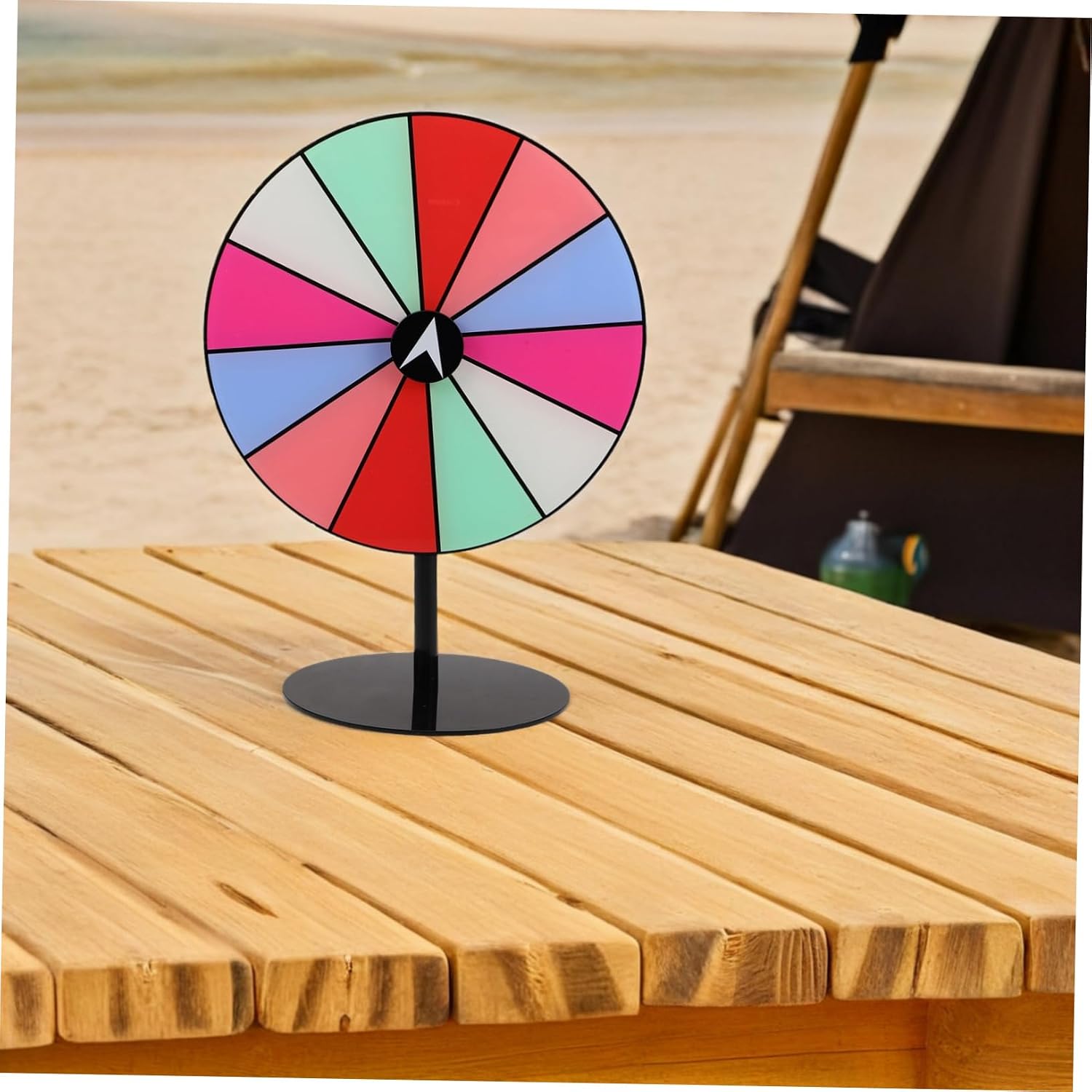 MAGICLULU Rainbow Spinning Prize Wheel Engaging Acrylic Roulette Spinner for Games Parties and Trade Shows Fun Drawing Wheel for Lucky Prizes and Raffles