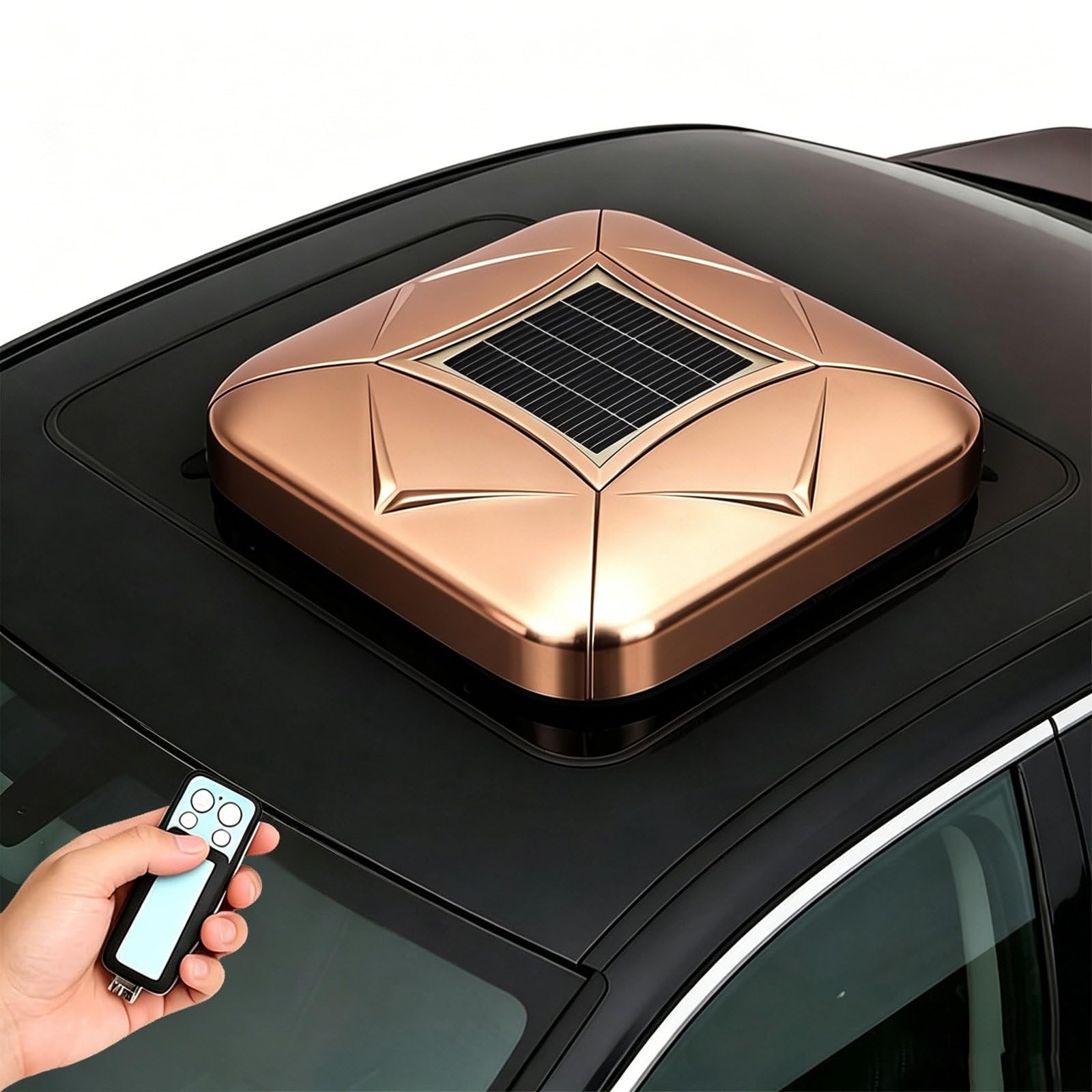 AETEREOS Car Cover Solar Charging, Fully Automatic Outdoor Car Cover Portable Sun and Weather Shelter, Intelligent Remote Control Electric Shrinkage Car Window Covers Gold-3XXL