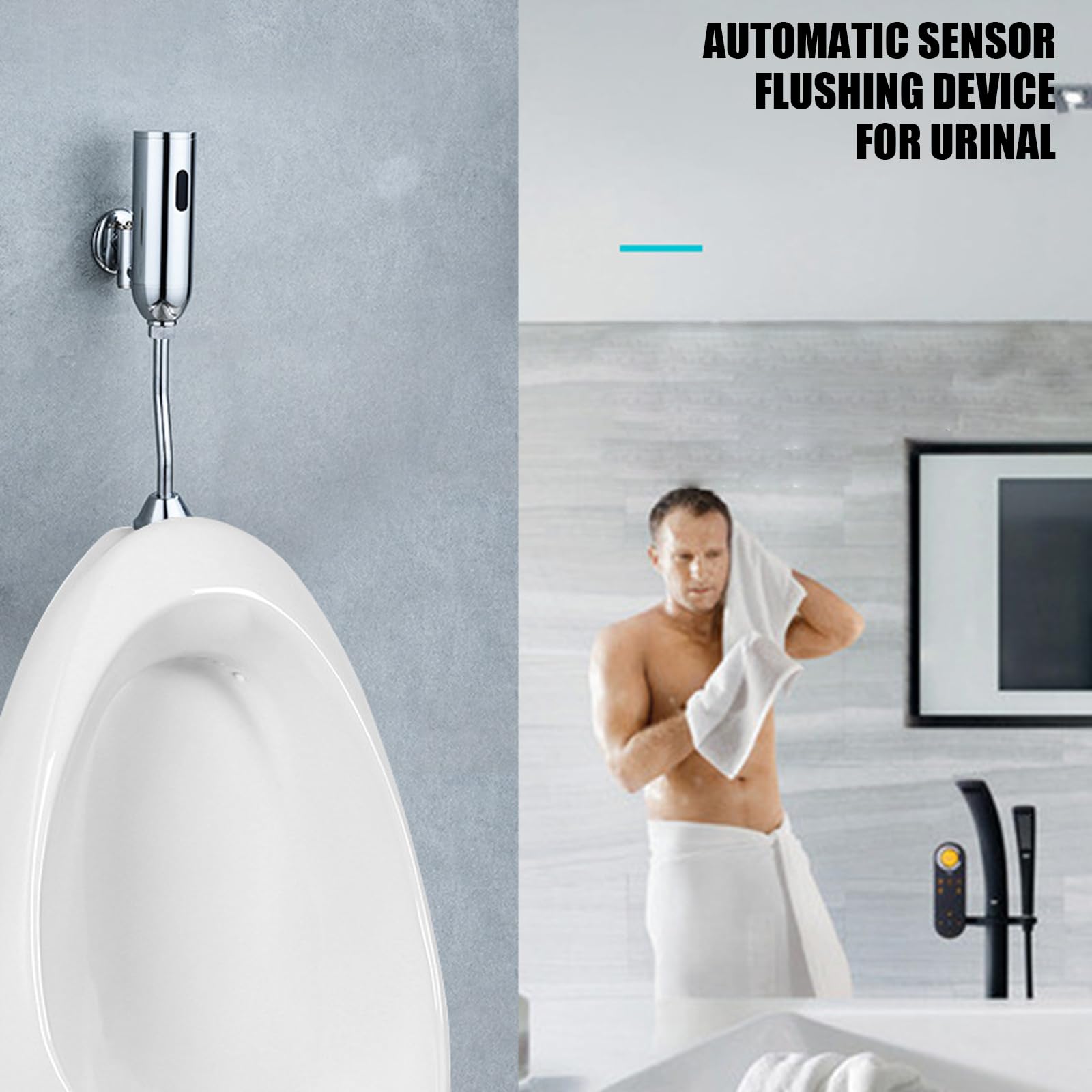 Válvulas de descarga de latón con sensor infrarrojo de pared para urinarios, tecnología de ahorro automático de agua para baños comerciales, sistema de descarga de inodoro de latón