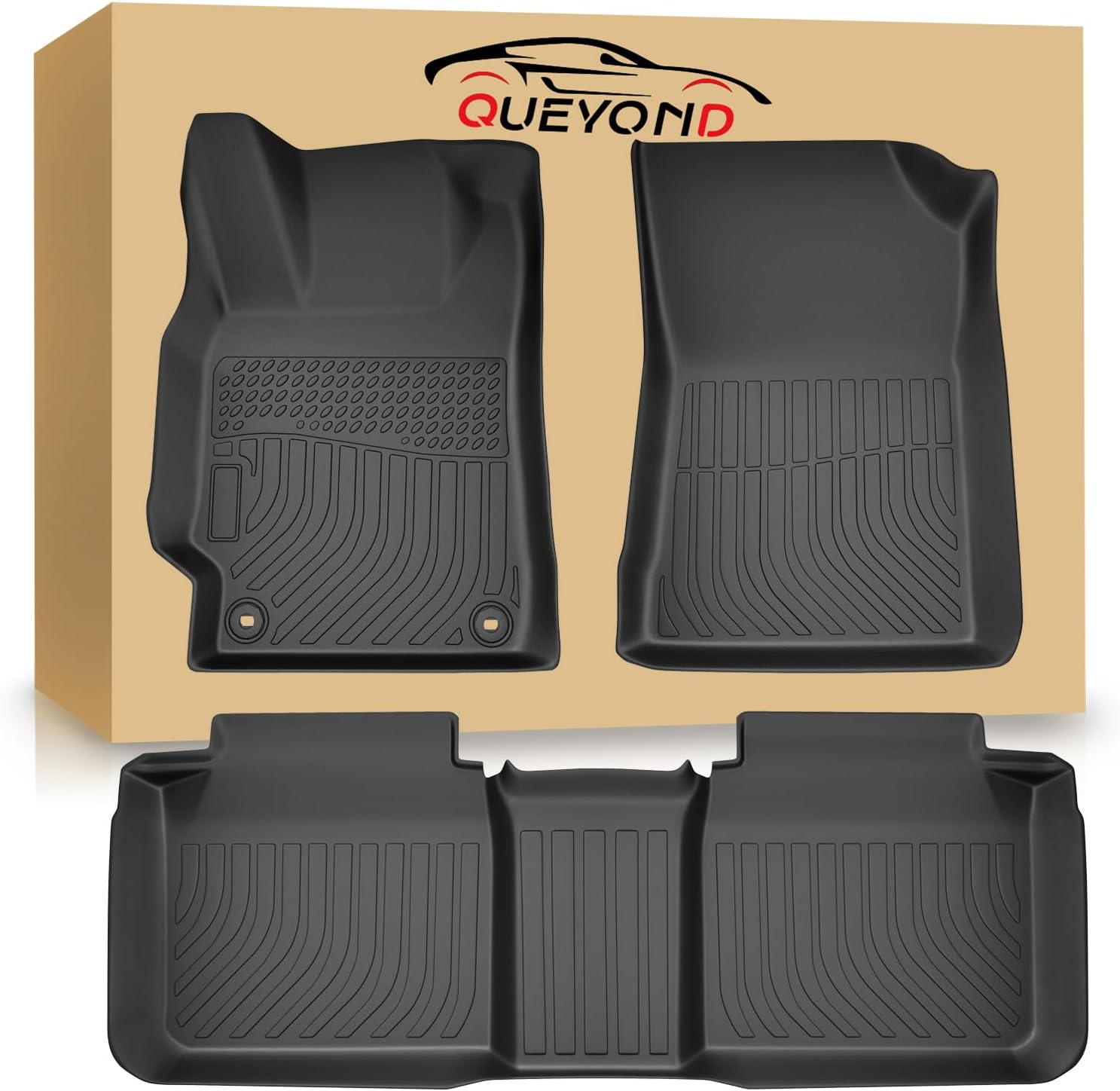 Floor Mats Compatible with 2012-2017 Toyota Camry (Not for Hybrid), All Weather TPE Liners, Black