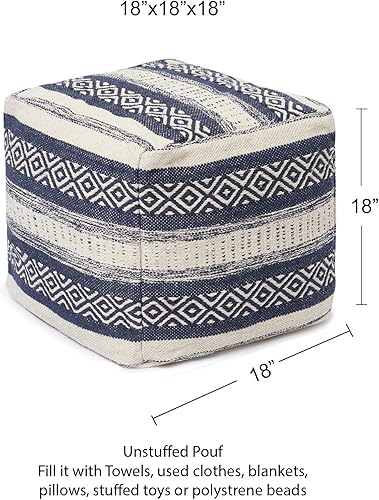 Miniatura 90 de REDEARTH · Puf otomano sin rellenos, con textura, cubo de almacenamiento, puf, reposapiés para sala de estar, dormitorio, guardería, habitación de