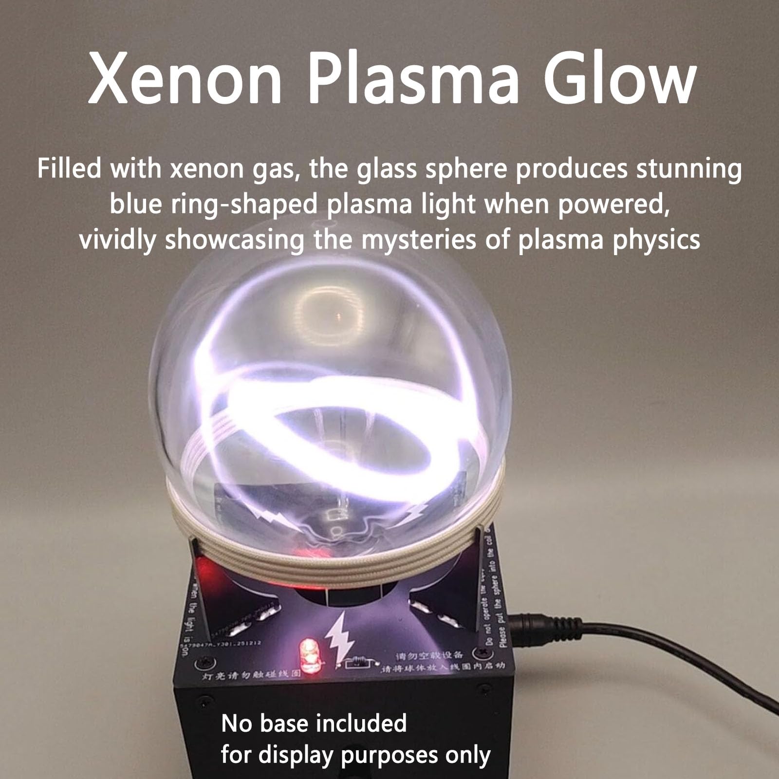 Lámpara de globo de plasma, 9 cm de diámetro para decoración de escritorio y entusiastas de la ciencia, maravilla visual única, ideal para actividades al aire libre y señales de advertencia