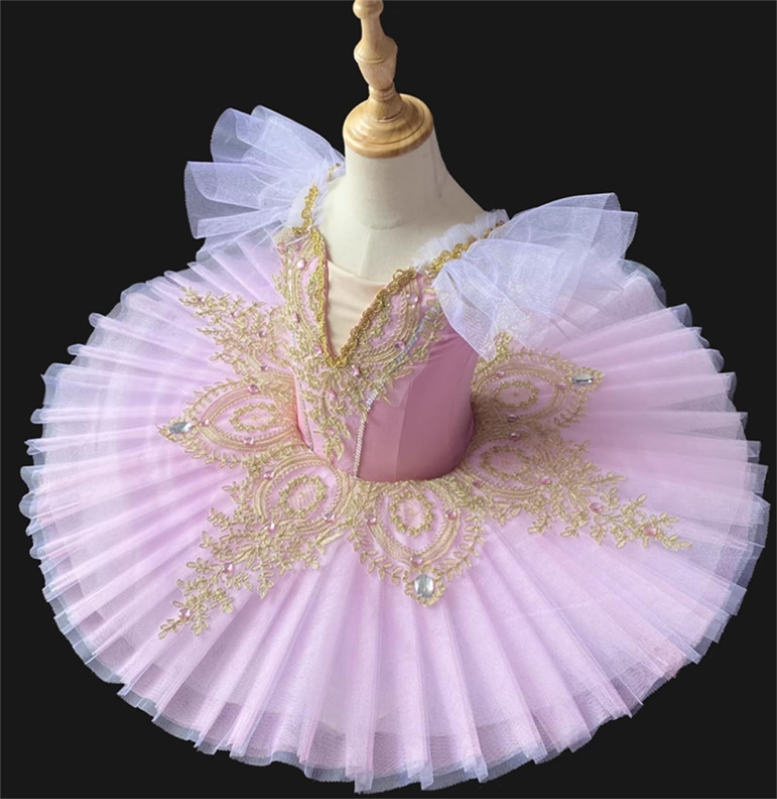 EFLALYHG Mädchen Professionelle Ballett Tutu Kinder Schwanensee Pfannkuchen Tutu Ballerina Party Dance Kostüm Ballett Kleid
