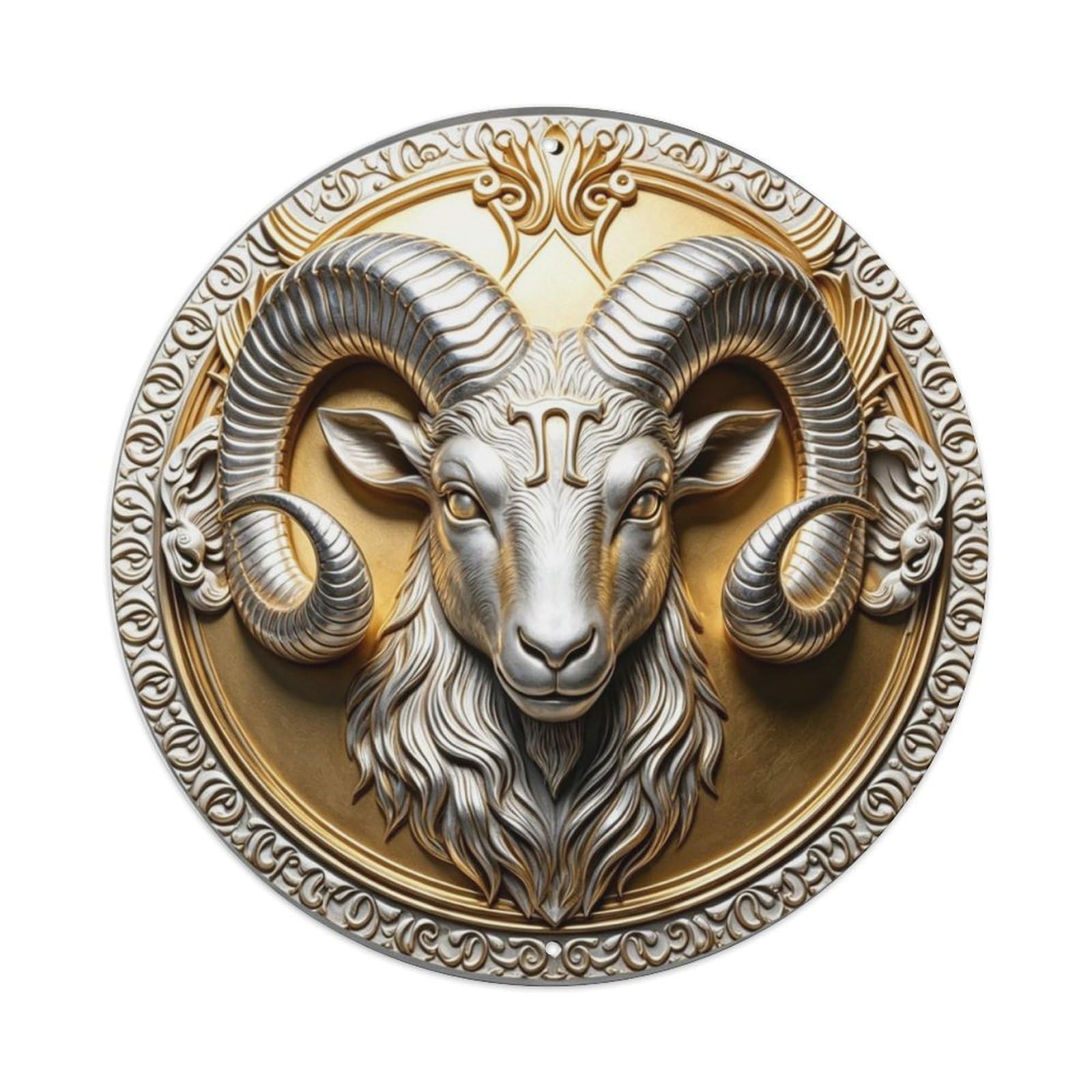 Aries Ram Zodiac Sign 3D Astrology Metal Tin Sign Plaque