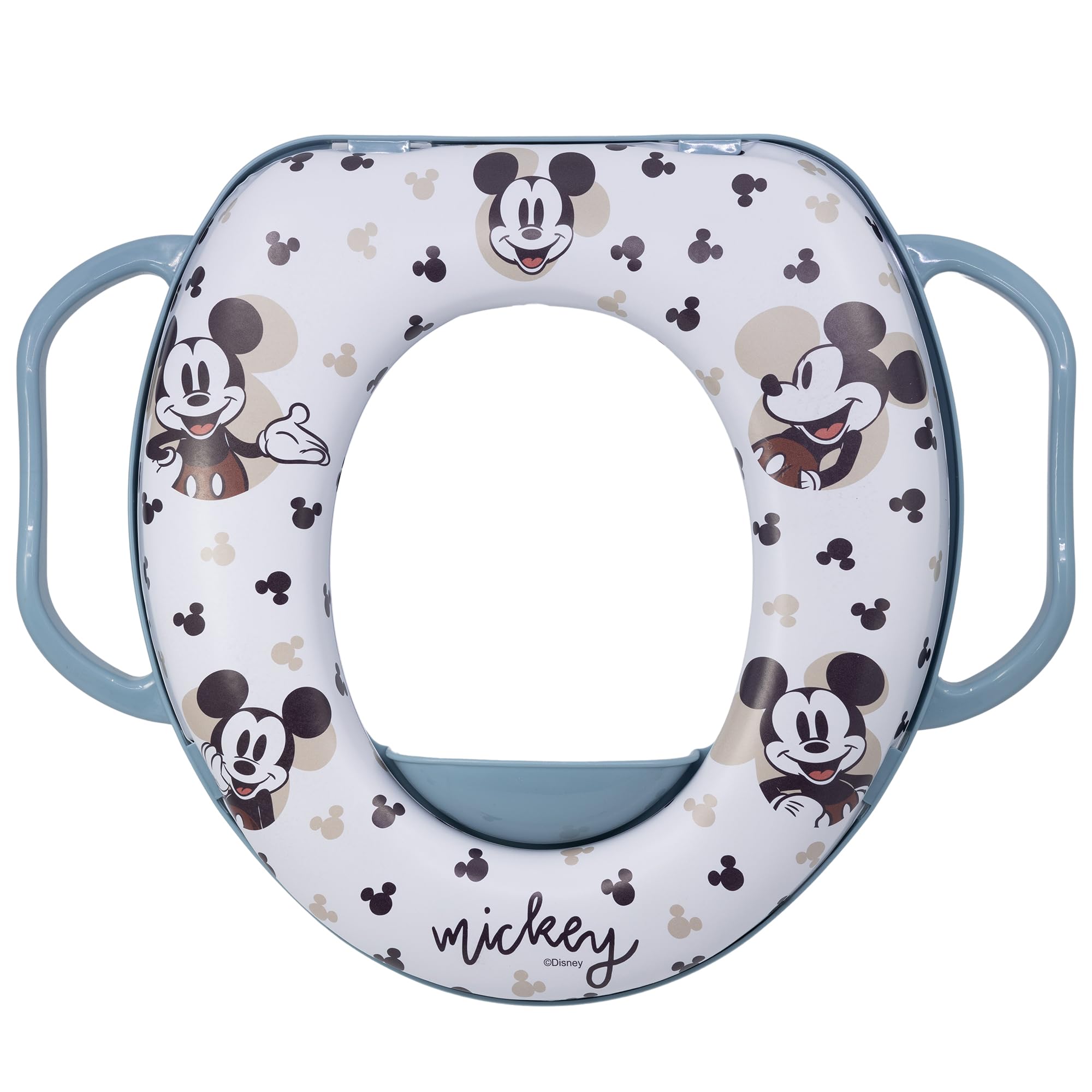 Tataway Réducteur de toilette pour enfants Disney Mickey Mouse, en plastique, avec deux poignées latérales, rembourré et réutilisable