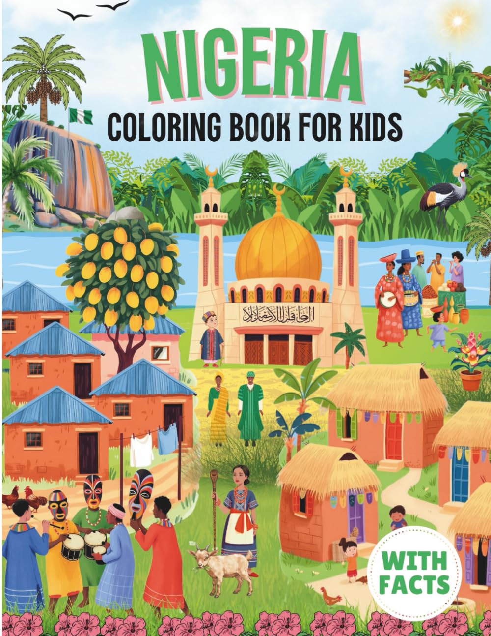Nigeria coloring book for kids with facts