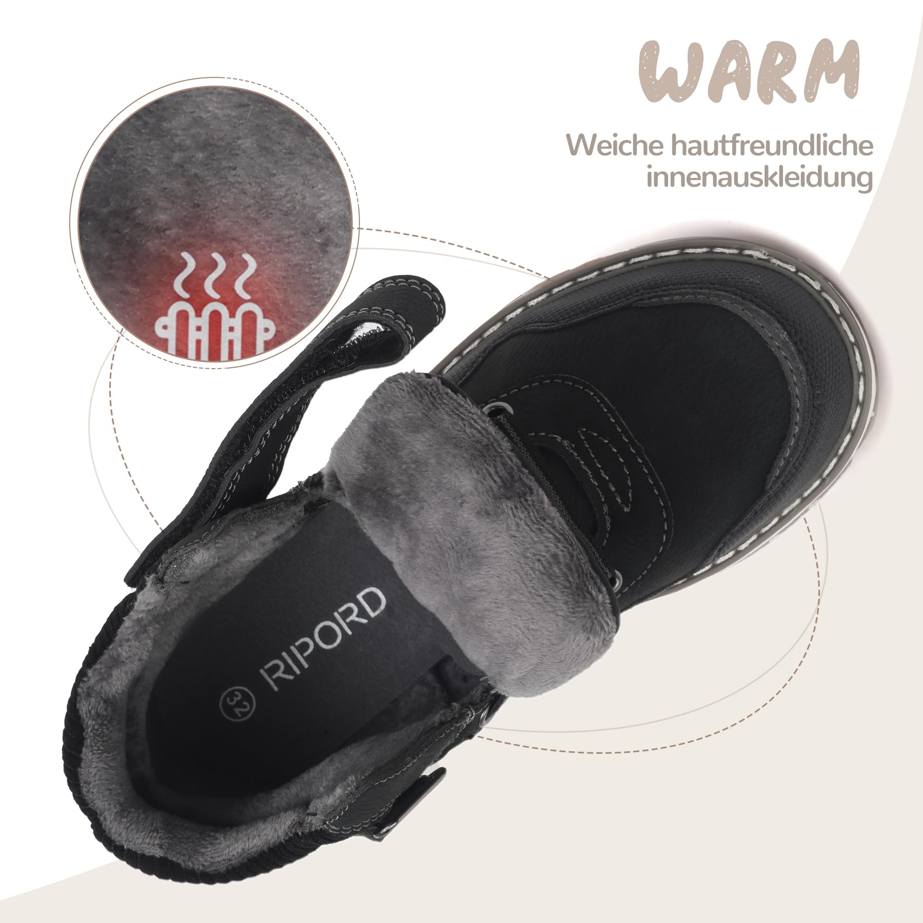 Kinder Winterstiefel Gefüttert Winterschuhe Rutschfest Mädchen Jungen Schneestiefel