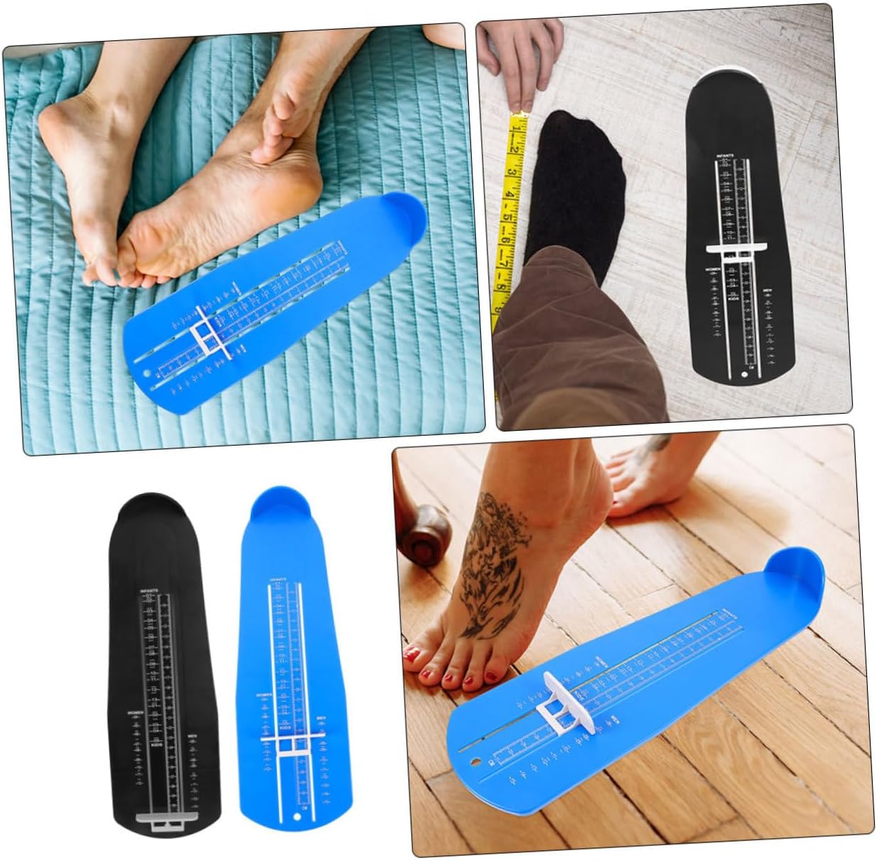 VALICLUD 2pcs Foot Measuring Ruler Shoes Measurer Shoe Sizer Measuring Devices Plastic Material Portable