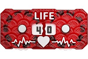 Life Counter Twin Digits Red Dragon Scale Pattern Premium Acrylic