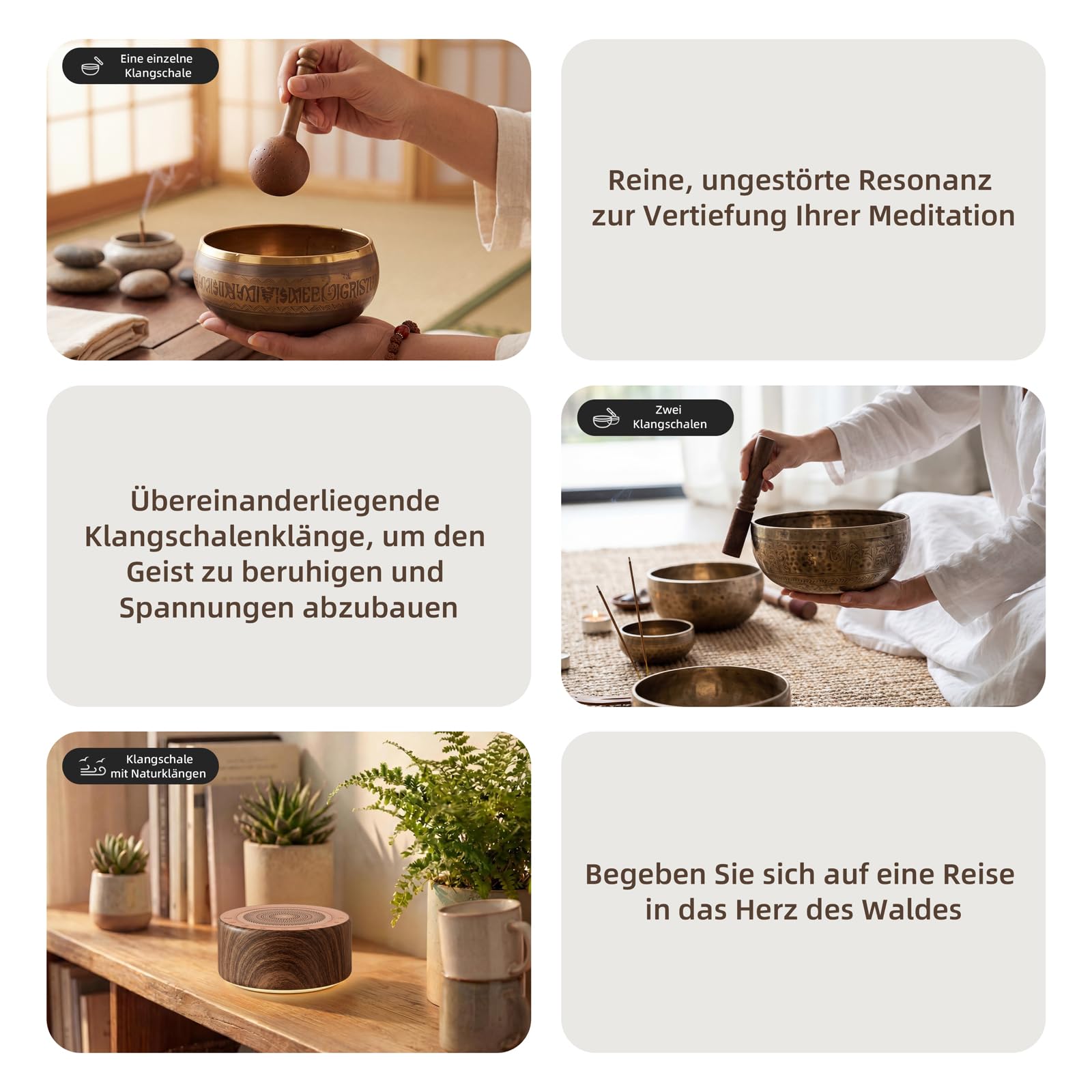 Kipcush Macchina tibetana per campana tibetana, 7 campane tibetane di diverse dimensioni, per yoga, meditazione, guarigione dei chakra, terapia del suono e sollievo dallo stress, con timer e