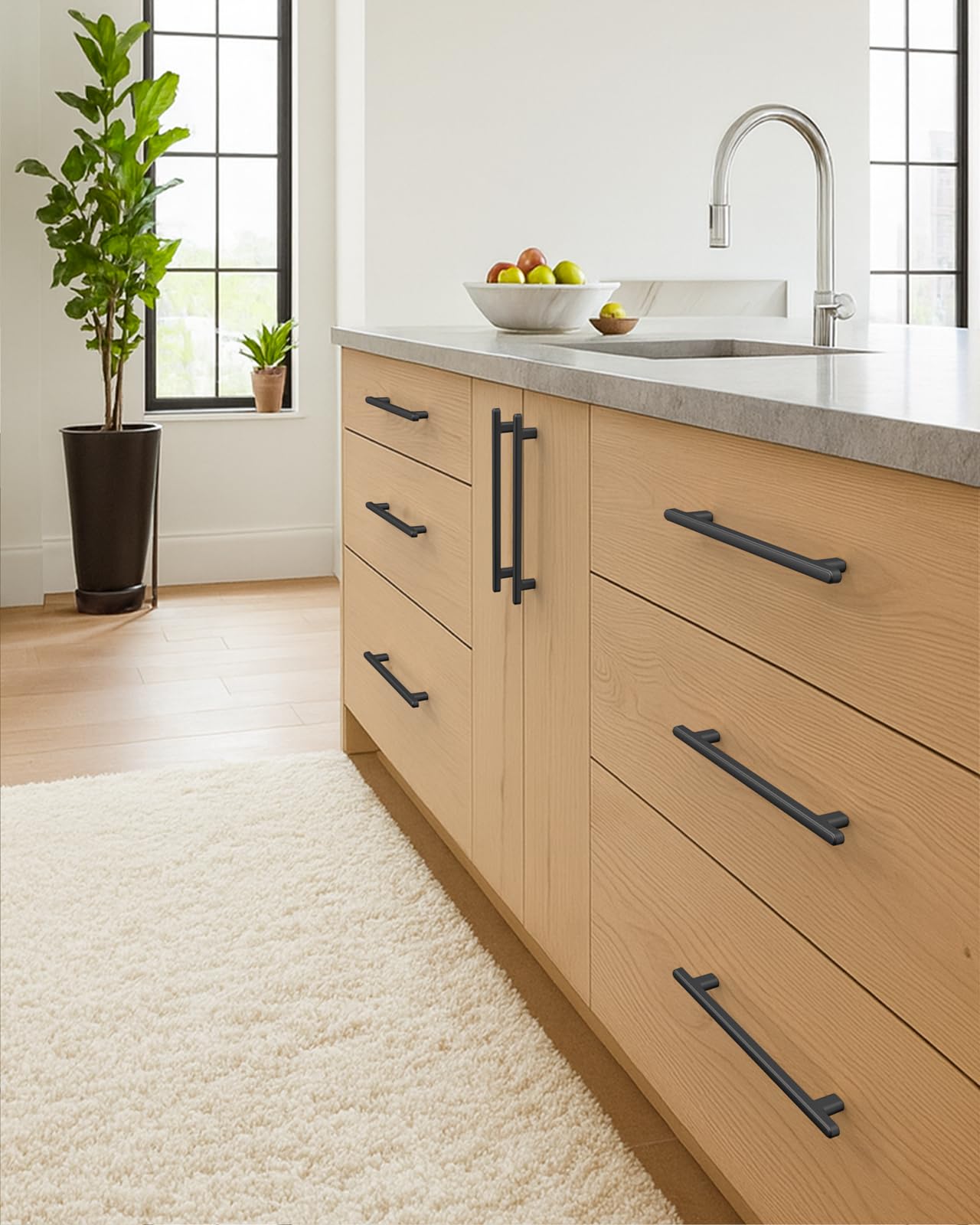 CK0084 - Paquete de 10 tiradores negros de 3-3/4 pulgadas (96 mm) para gabinetes, cajones y aparadores, accesorios para armarios de baño, color negro mate