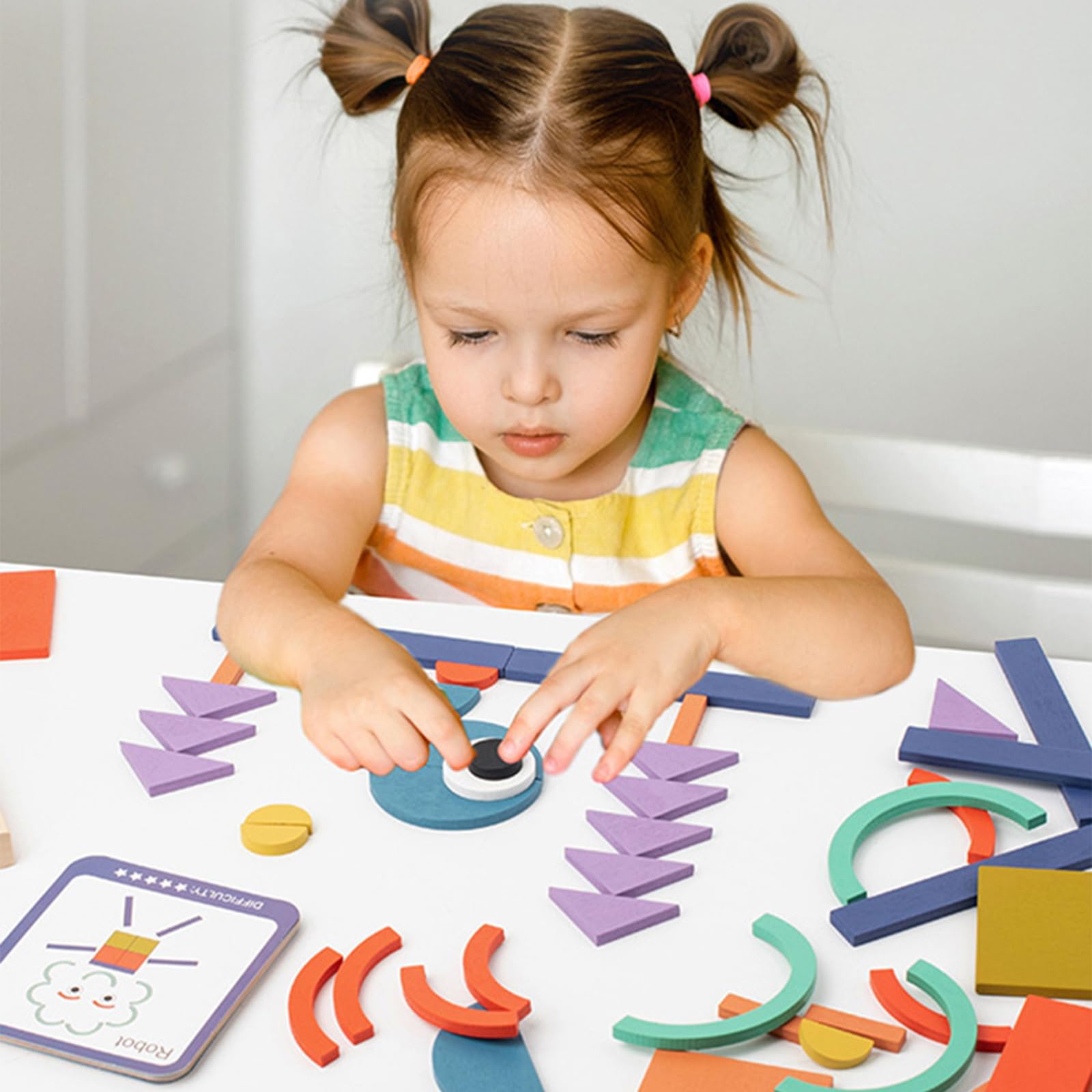 Jastown puzzle tangram legno bambini 3 anni,giochi montessori 3 4 5 6 anni,geometrico forma puzzle per 4 anni,120 Forma Geometrica 20 carte apprendimento giochi educativi regalo bambino 4 5 6 anni