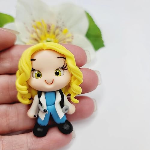 Miniatura 3 de Muñeca de arcilla Dr. Lenna #163 para centro de arco, dijes de joyería, accesorios y más