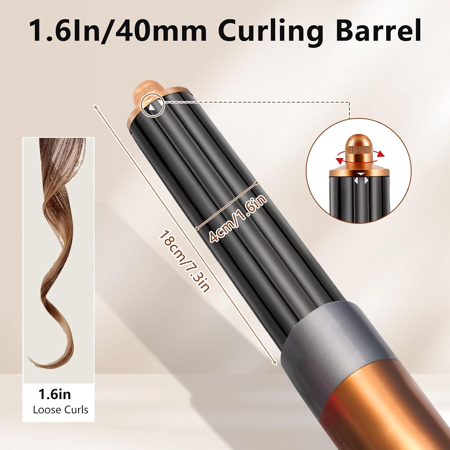 1.6inch Hair Styler Long Hair Barrels Adapters Accessaries For Dyson Airwrap Supersonic HS05 HS01 Hair Dryer Attachment Automatic Curling Barrels Multi-Styler