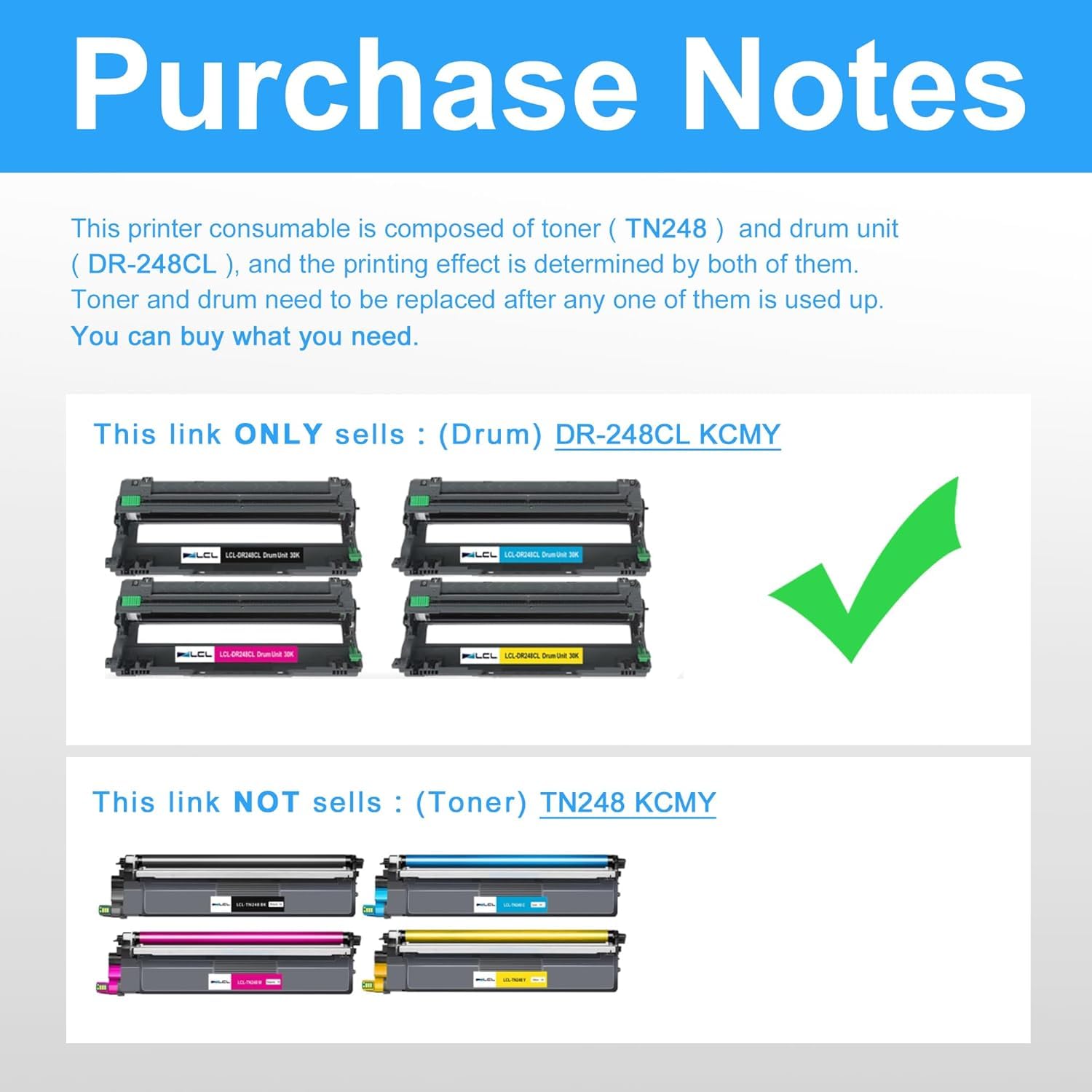 Tambour BROTHER DR-248CL (DR248CL) Noir De 20000 Pages - Cartouche