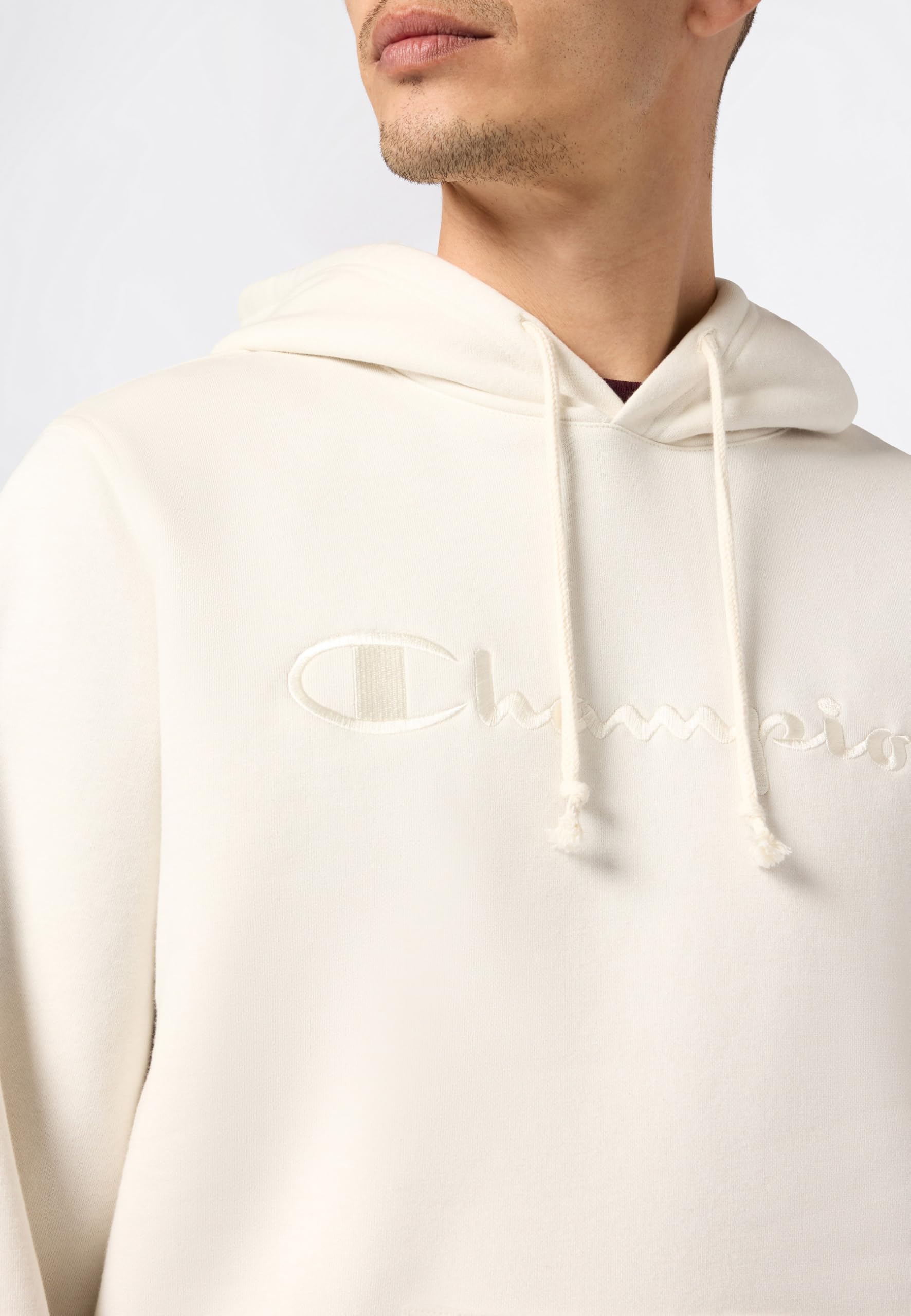 Champion Sudadera Hombre con Capucha e Interior Felpa con Maxi Logo Bordado Icons, 220271