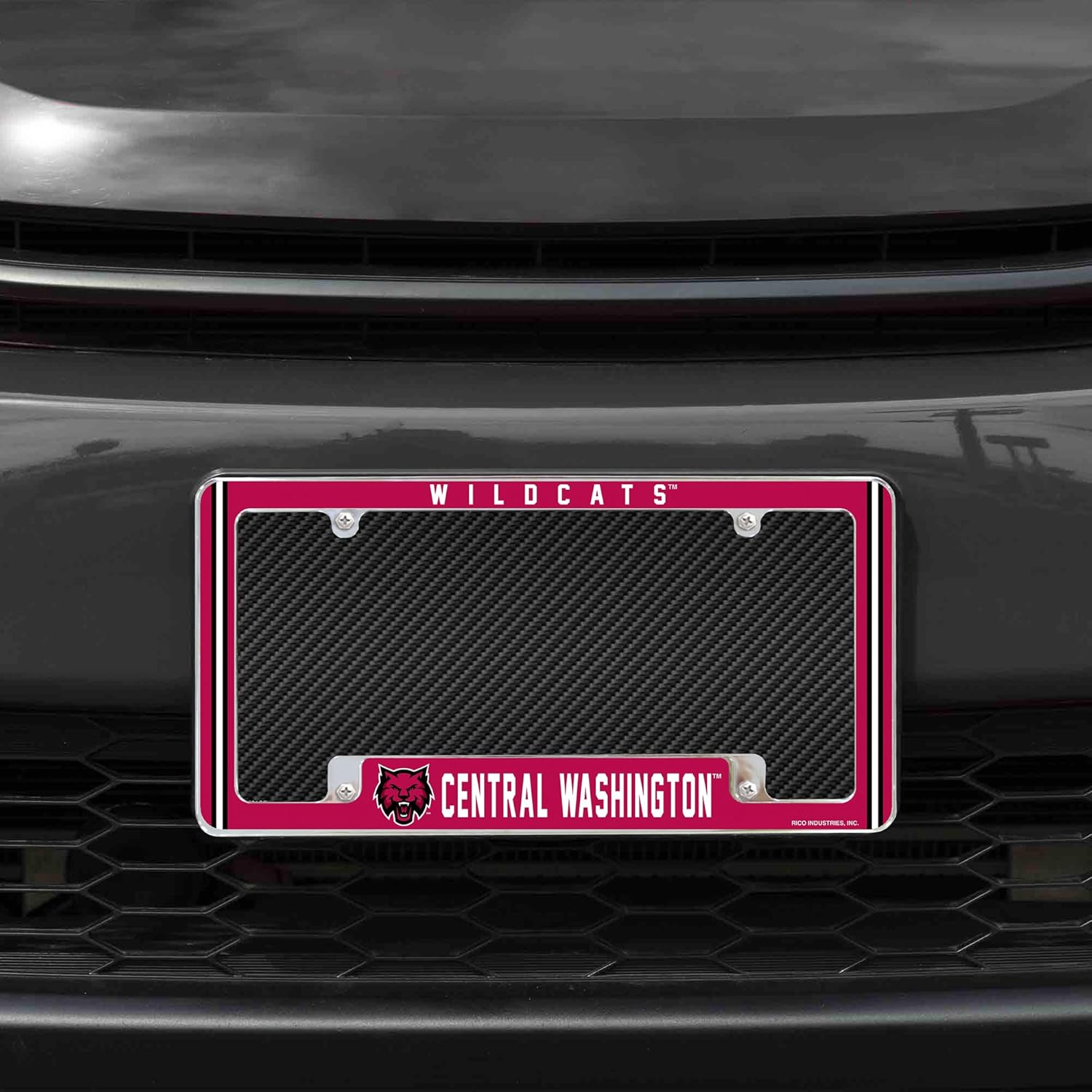 Rico Industries NCAA Standard 12" x 6" Chrome All Over Automotive License Plate Frame for Car/Truck/SUV (C Schools)