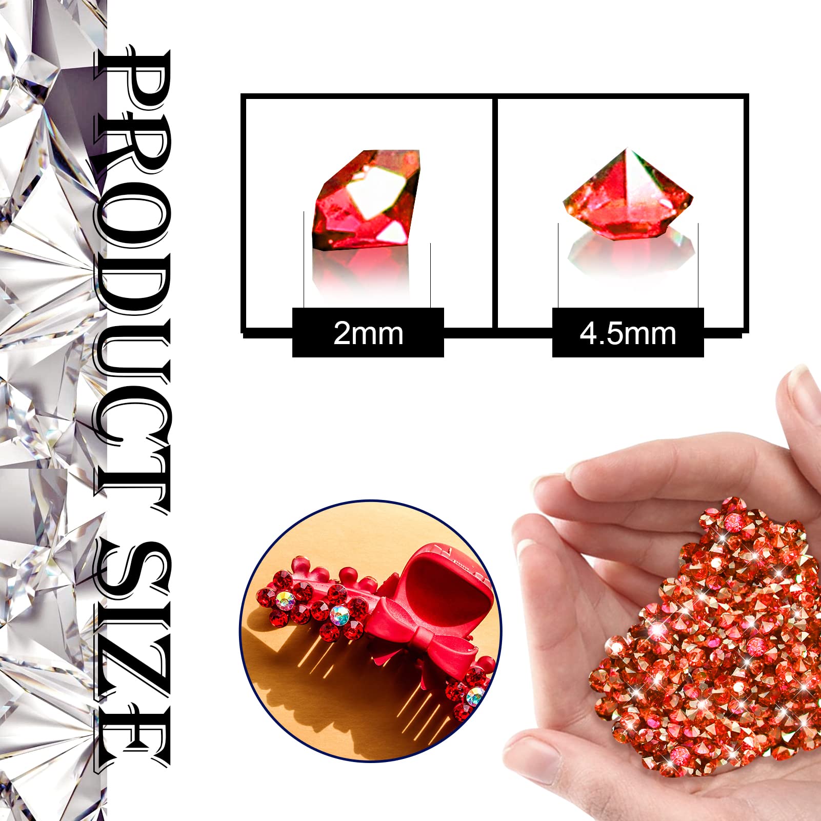TOAOB 5000 Pieces 4.5mm Red Crystal Diamond Shape Acrylic Transparent for Wedding Table Decoration - Image 2