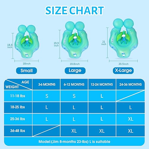 Miniatura 5 de LAYCOL Flotador inflable de piscina con toldo de protección solar FPU 50+ extraíble, para bebés de 3 a 36meses, entrenamiento de natación (azul, XL)