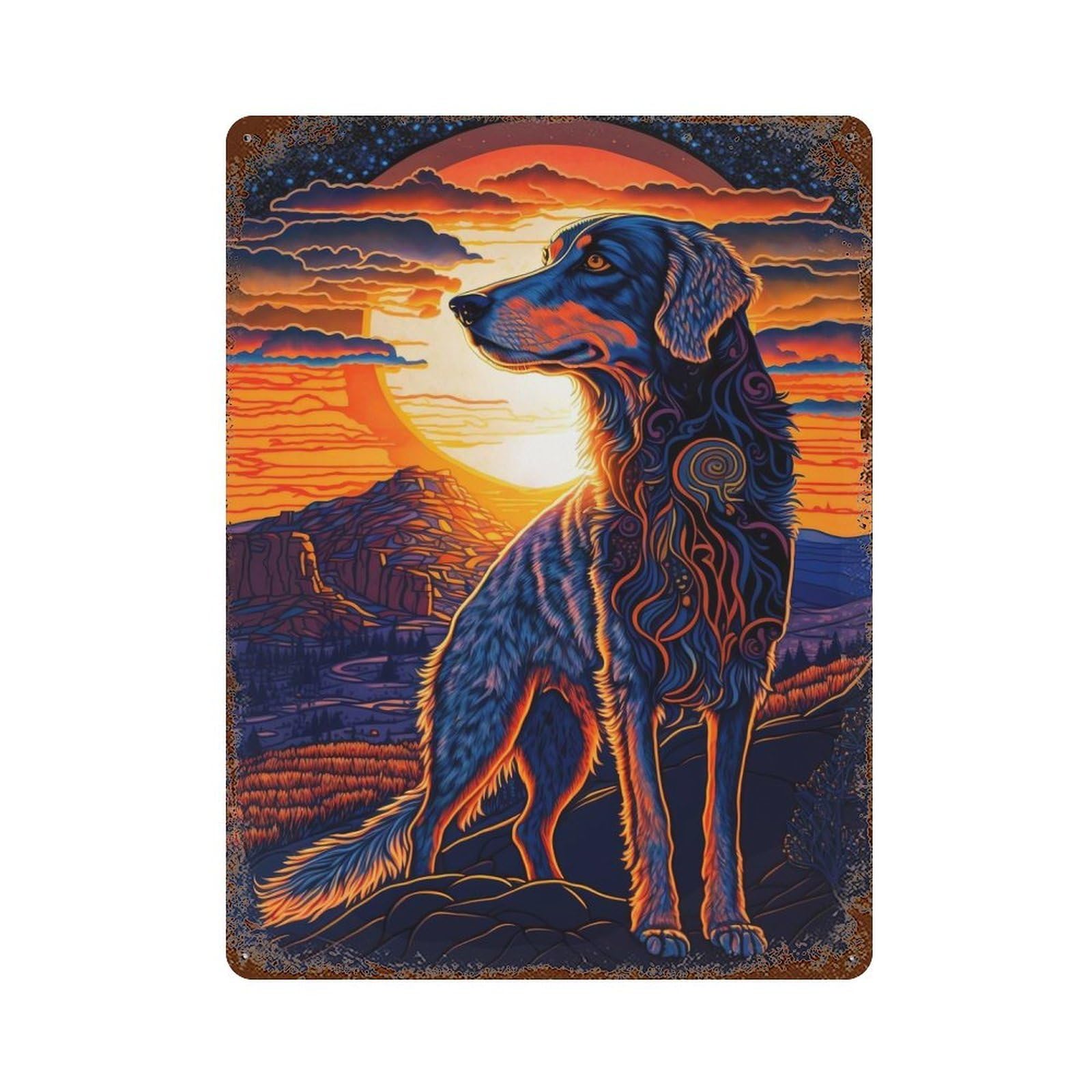 Golden Retriever Style 3 Vintage Metal Tin Sign 15.7"x11.8", Retro Wall Decor for Office, Studio And Wall Decor