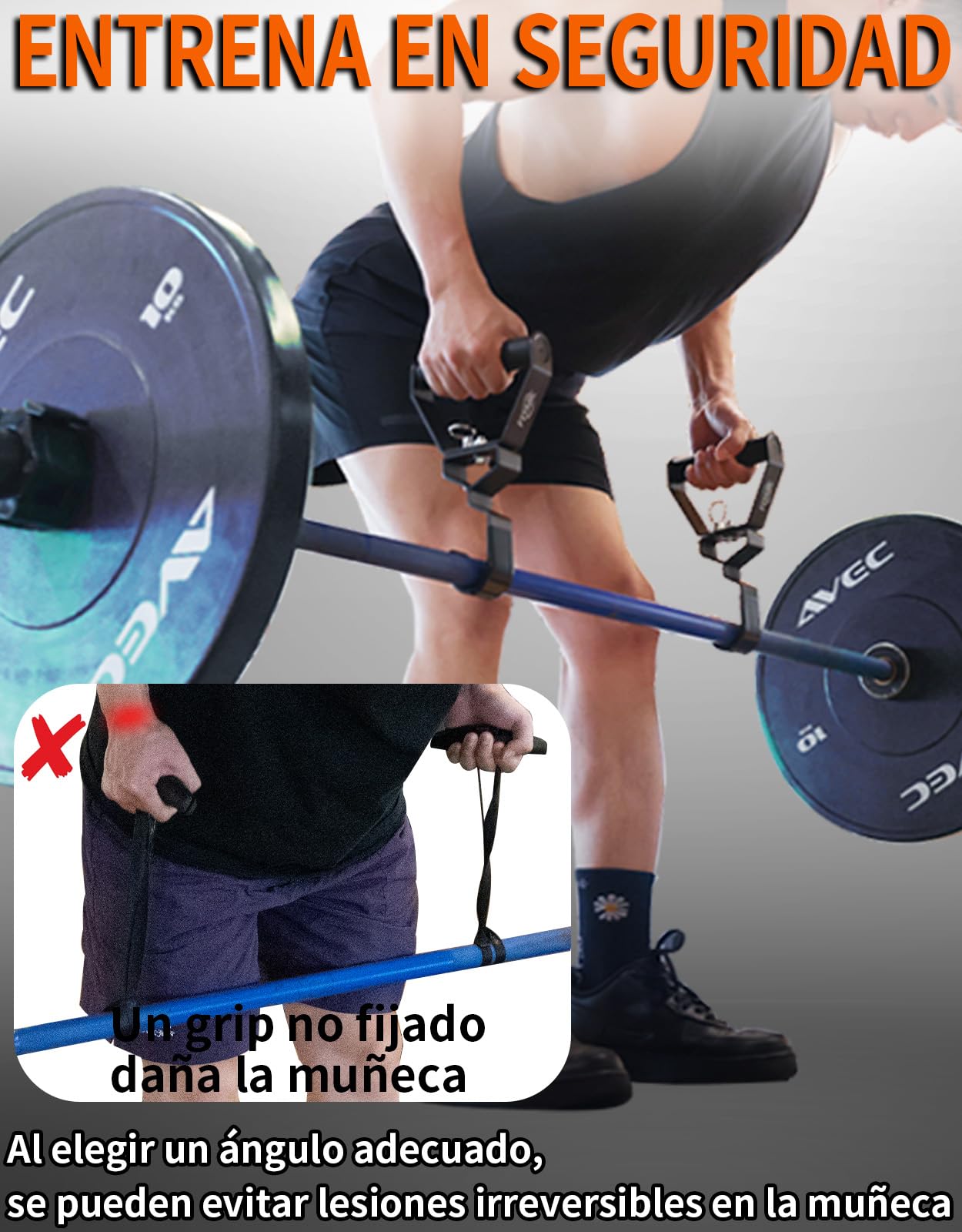 Fitarc Agarre Mejorado de 12 Niveles V2 - 2 Piezas, Mango de Ajuste Con Accesorios Extraíbles LAT, Para Remo y Dominadas