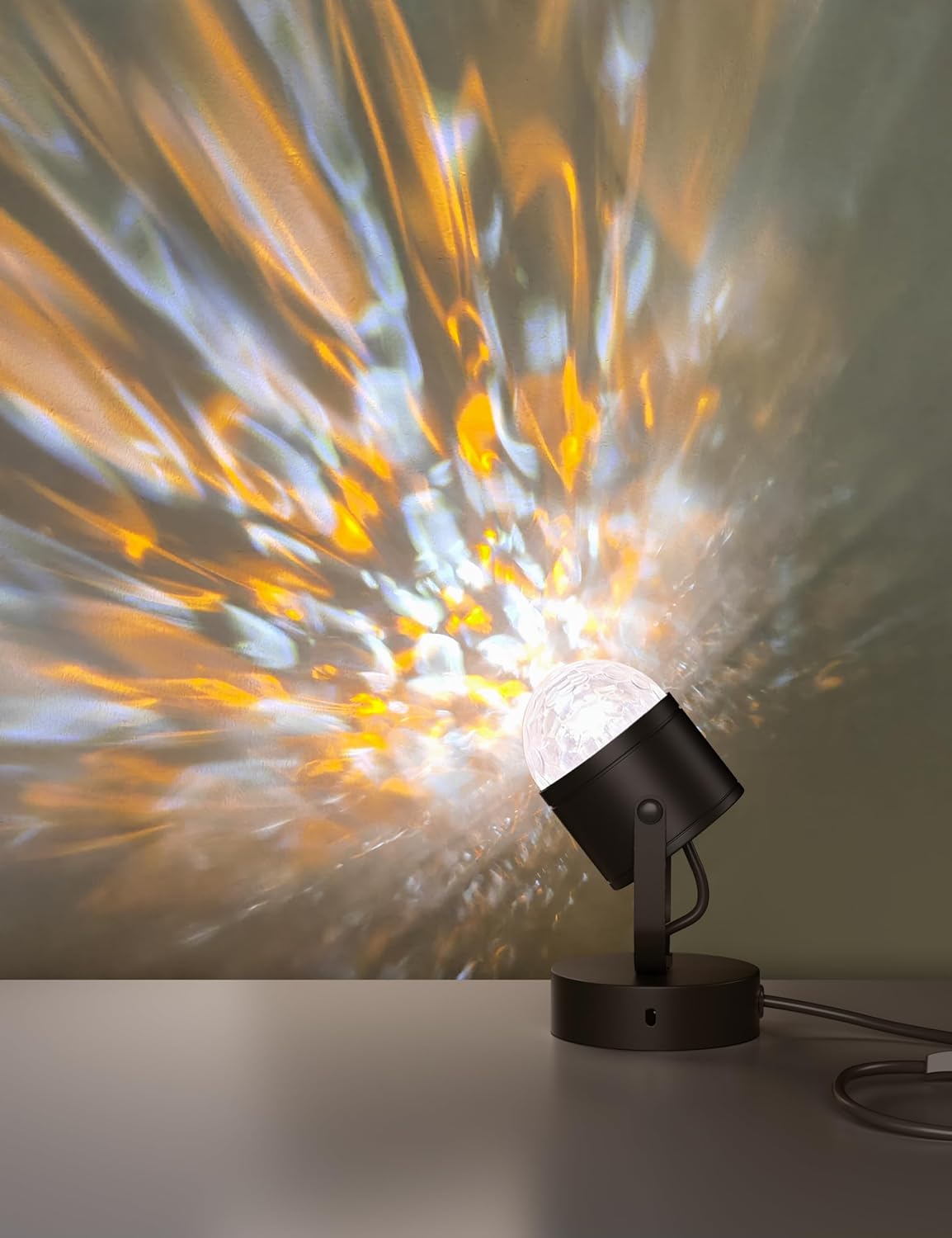 Joyzy Plug-in Dynamic Ocean Wave Table Lamp with Remote Water Ripple Night Light Projector for Room Party Christmas Decoration, Color Changing Ambient Lamps, Vivid Videography Projection