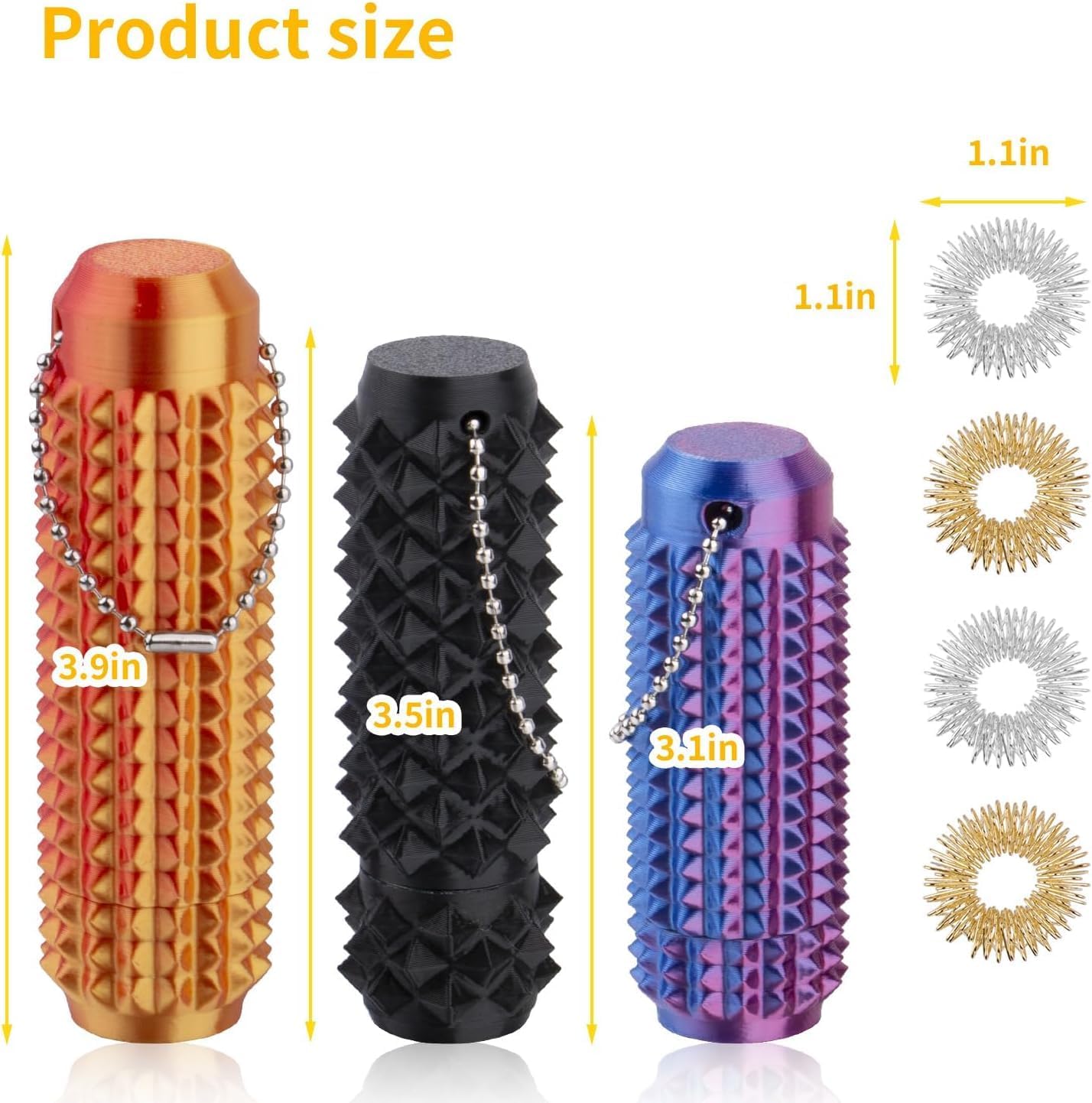 Little Ouchies Pain Fidget, 3PCS Little Pain Stim Ouchies Fidget Toys for Adults, 3D Printed Spiky Grippie Stim Keychain for Anxiety Relief, Sensory Toy for Stress Relief & Focus, Novelty Gifts